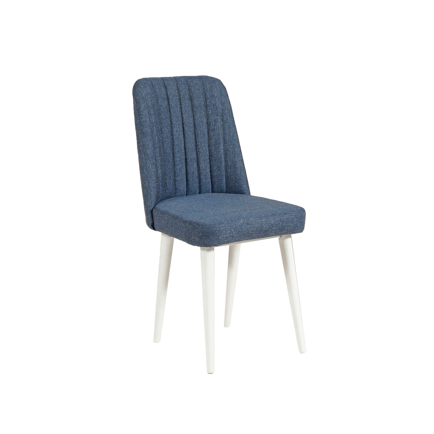 Scaun, Hanah Home, panou din lemn cu melamina, alb, albastru inchis, 47x46x89 cm — imaginea 6