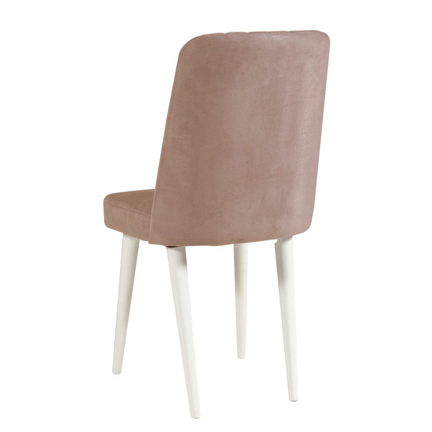 Scaun, Hanah Home, catifea, alb si piatra, 46x46x85 cm — imaginea 4