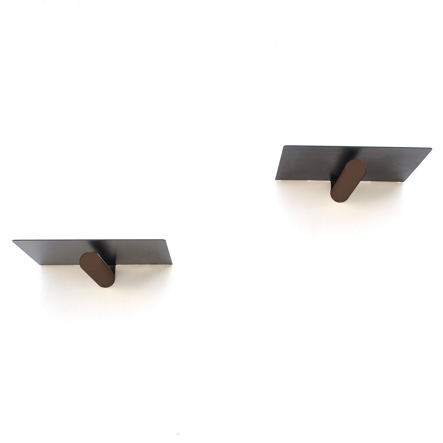 Raft de perete, Hanah Home, lemn de carpen, metal, maro si negru, 21x15x6 cm — imaginea 2
