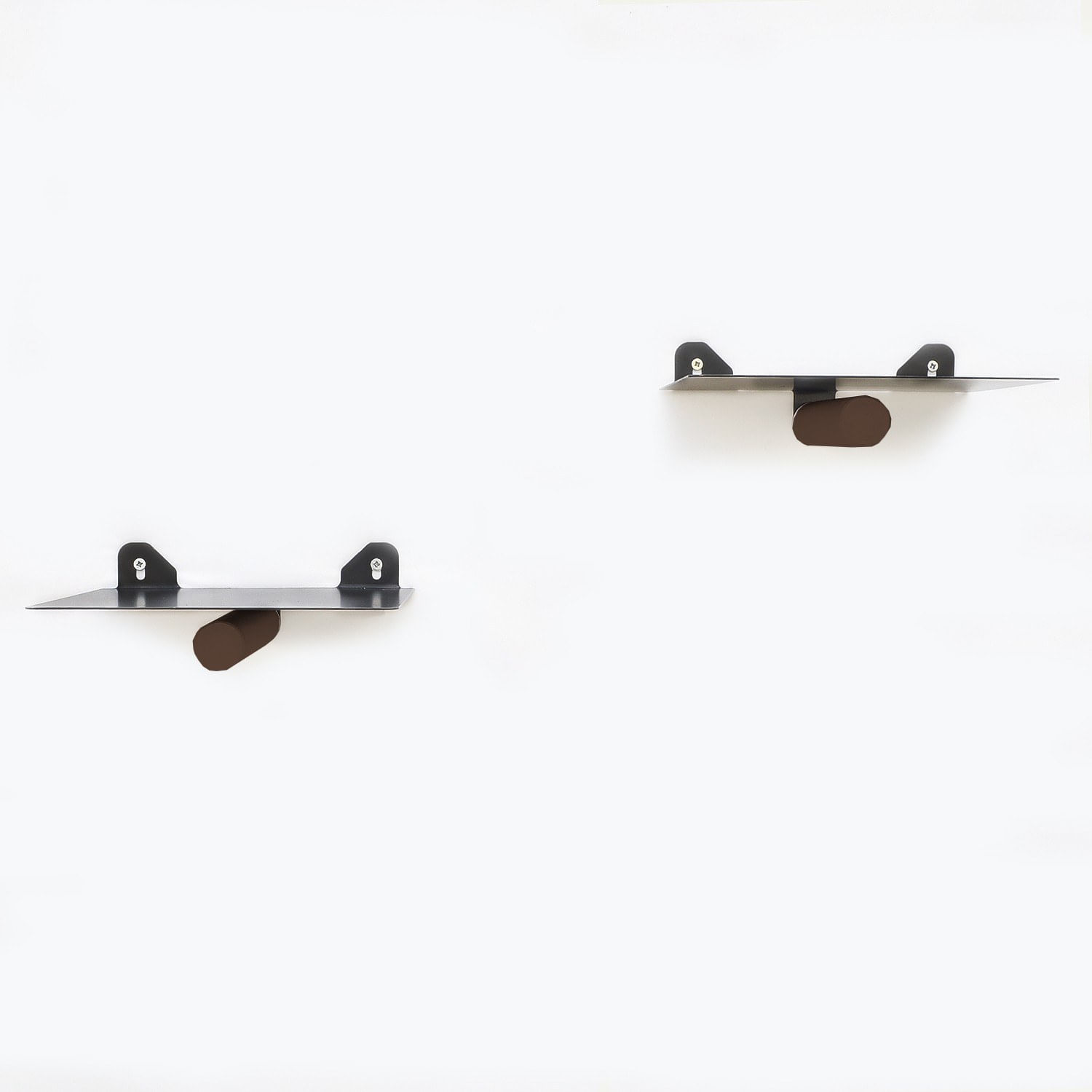 Raft de perete, Hanah Home, lemn de carpen, metal, maro si negru, 21x15x6 cm — imaginea 7
