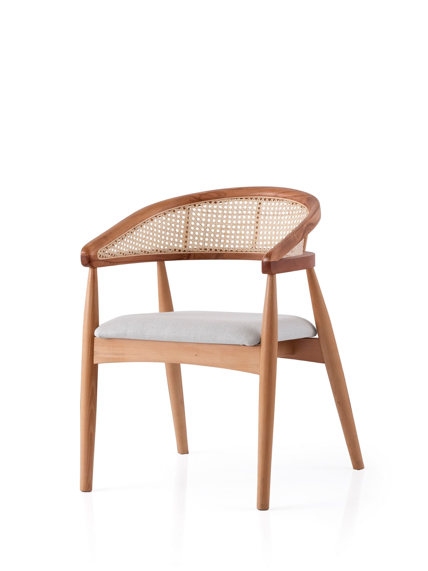Scaun, Hanah Home, lemn fag, stejar crem, 53x53x75 cm