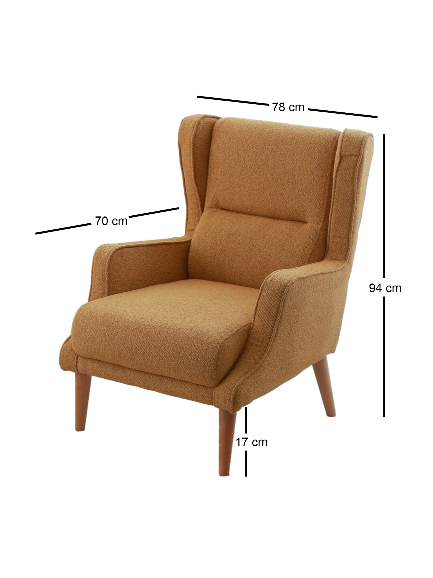 Fotoliu, Atelier Del Sofa, teddy, mustar, 78x94x70 cm — imaginea 4