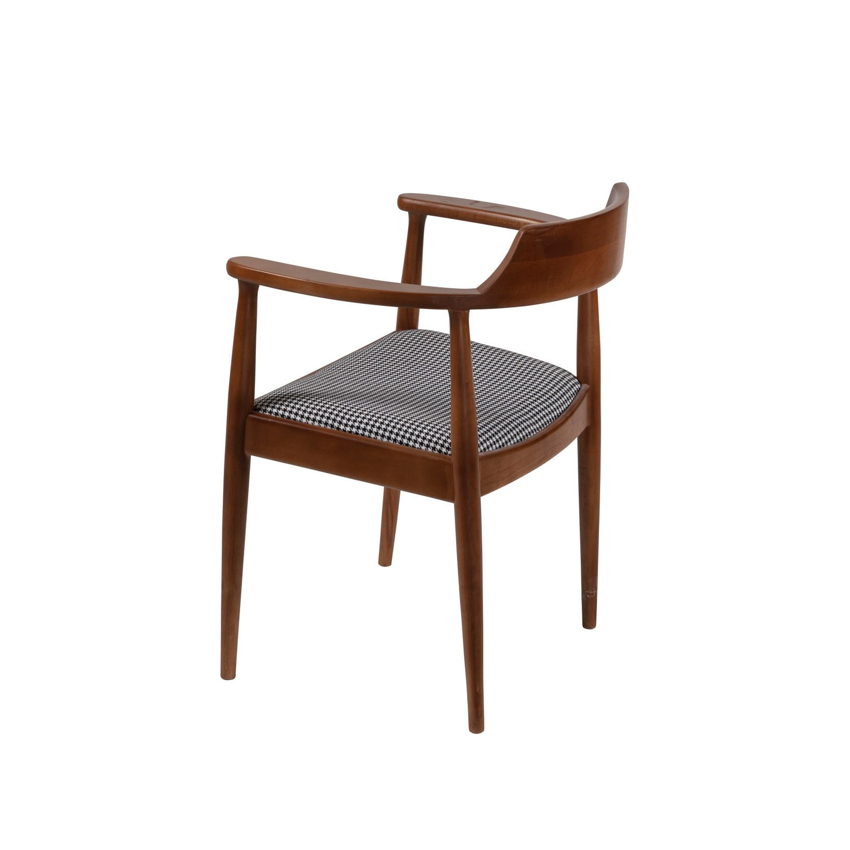 Scaun, Hanah Home, lemn masiv, nuc, negru, alb, 62x44x80 cm, in — imaginea 2