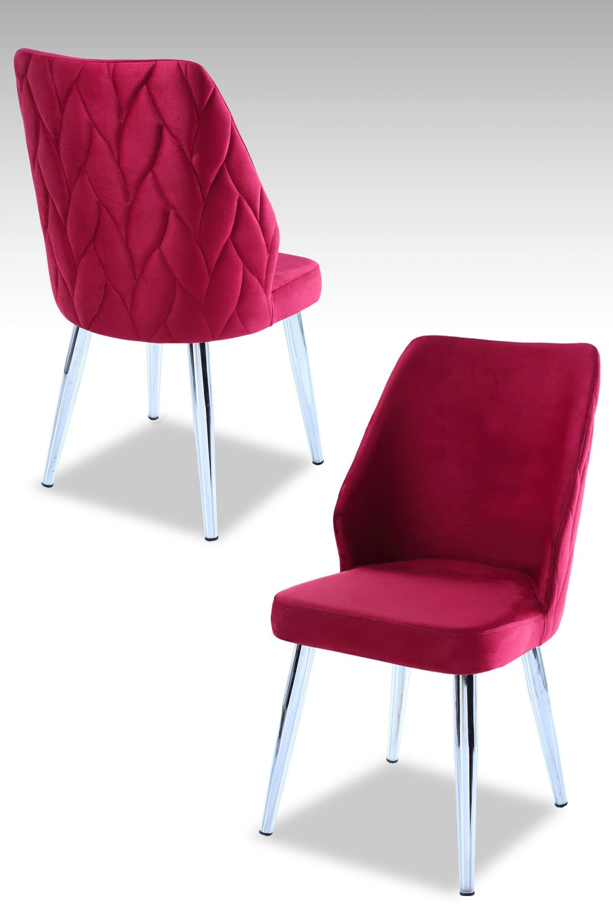 Set scaune, Hanah Home, melamina, rosu tigla si crom, 48x90x43 cm