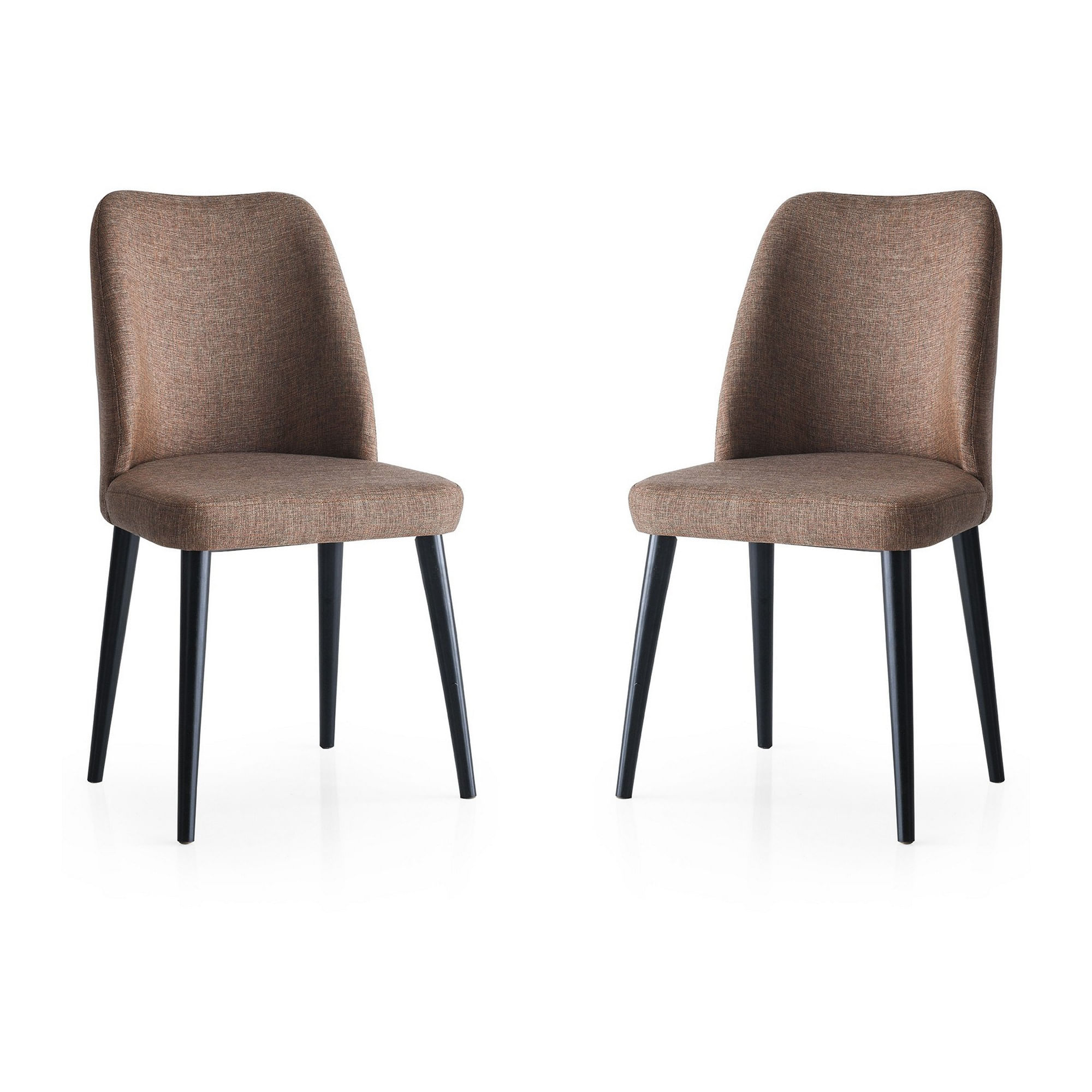 Set scaune, Hanah Home, cadru fier, sezut PAL, picioare fag, maro, 49x90x52 cm — imaginea 3