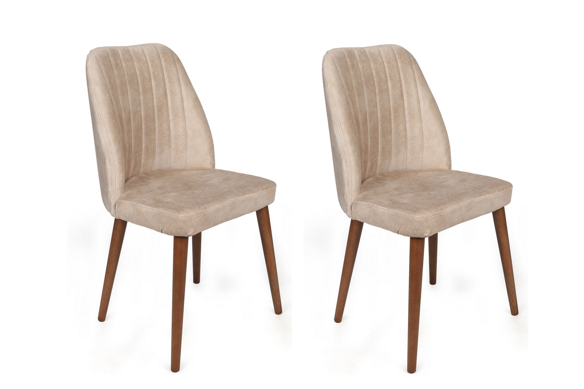 Set scaune, Hanah Home, catifea, crem nuc, 50x49x90 cm — imaginea 4