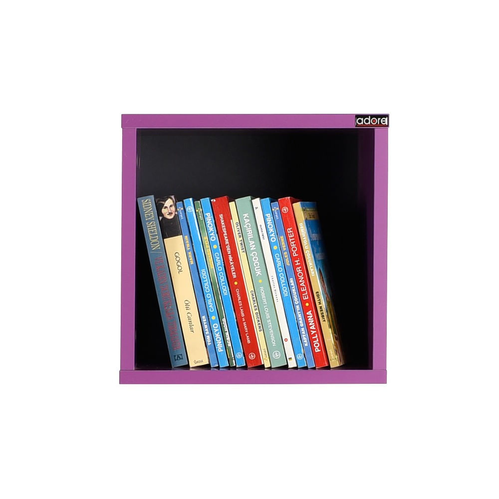 Raft de perete, Hanah Home, pal melaminat, mov, 33x33x19 cm — imaginea 4