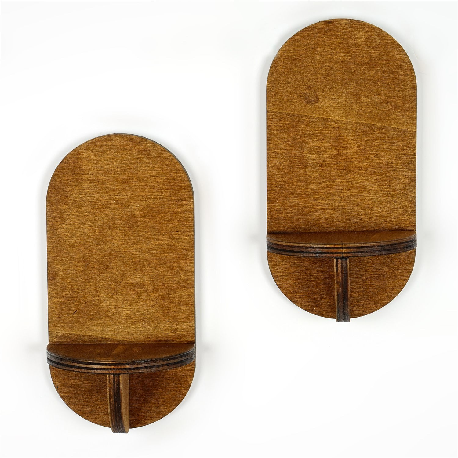 Raft de perete, Hanah Home, placaj, nuc, 13x26x9 cm (2 bucati) — imaginea 5