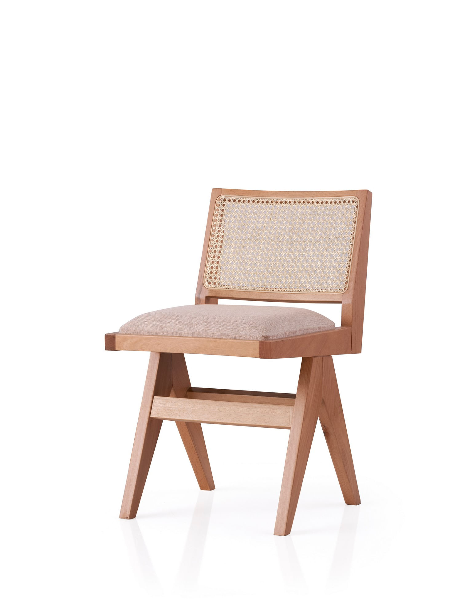 Scaun, Hanah Home, lemn fag, stejar bej, 45x59.5x77 cm — imaginea 3