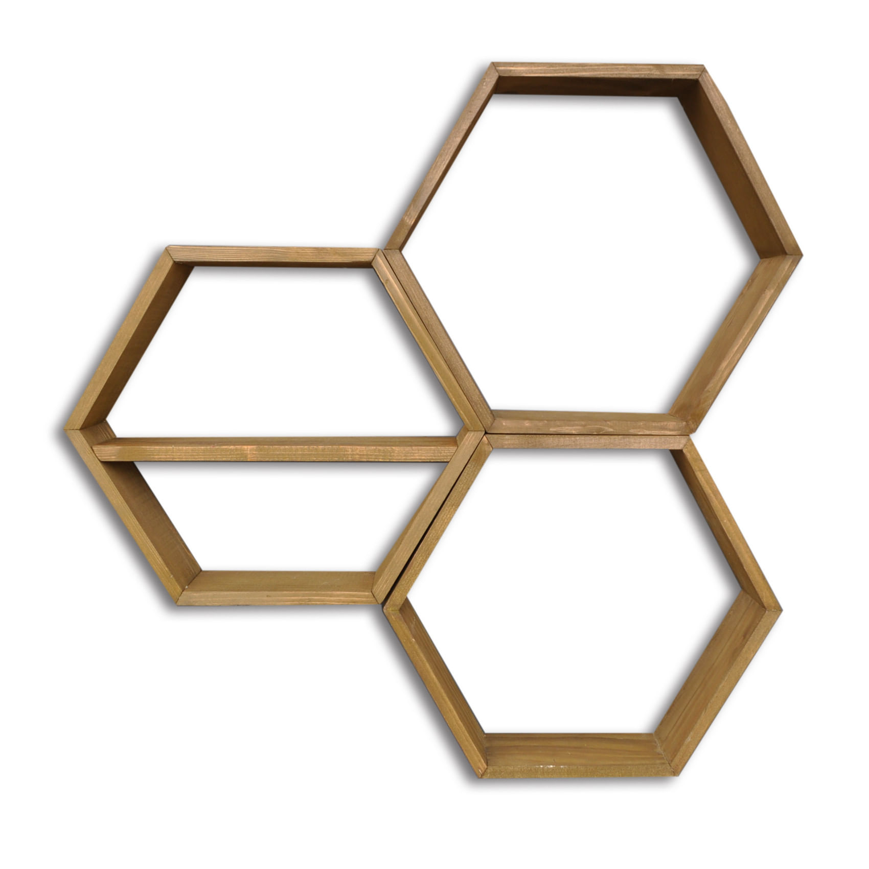 Raft de perete, Hanah Home, lemn de molid, nuc, 37x37x10 cm — imaginea 3