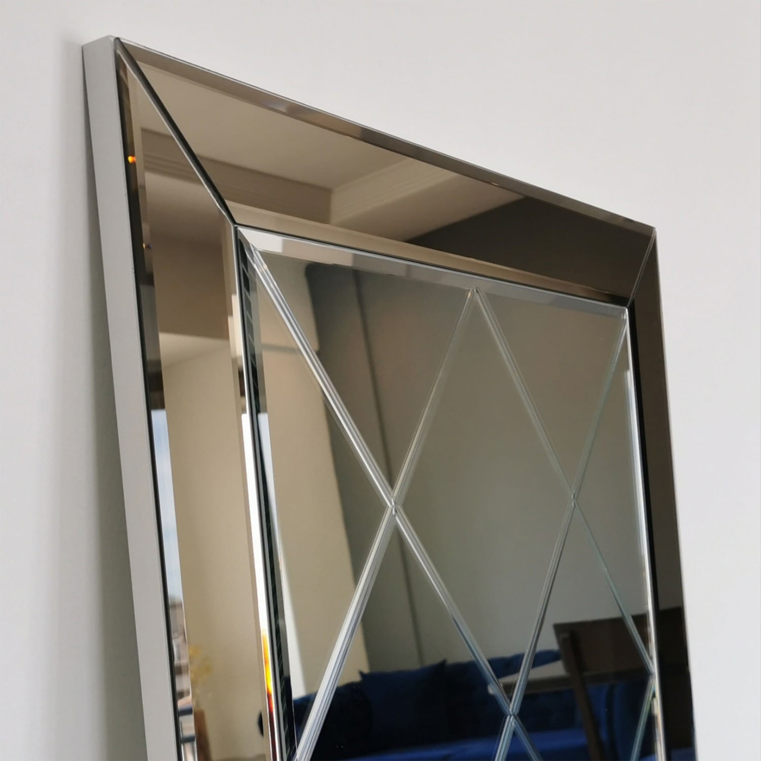 Oglinda, Hanah Home, mdf, argintiu, 65x130x2.2 cm