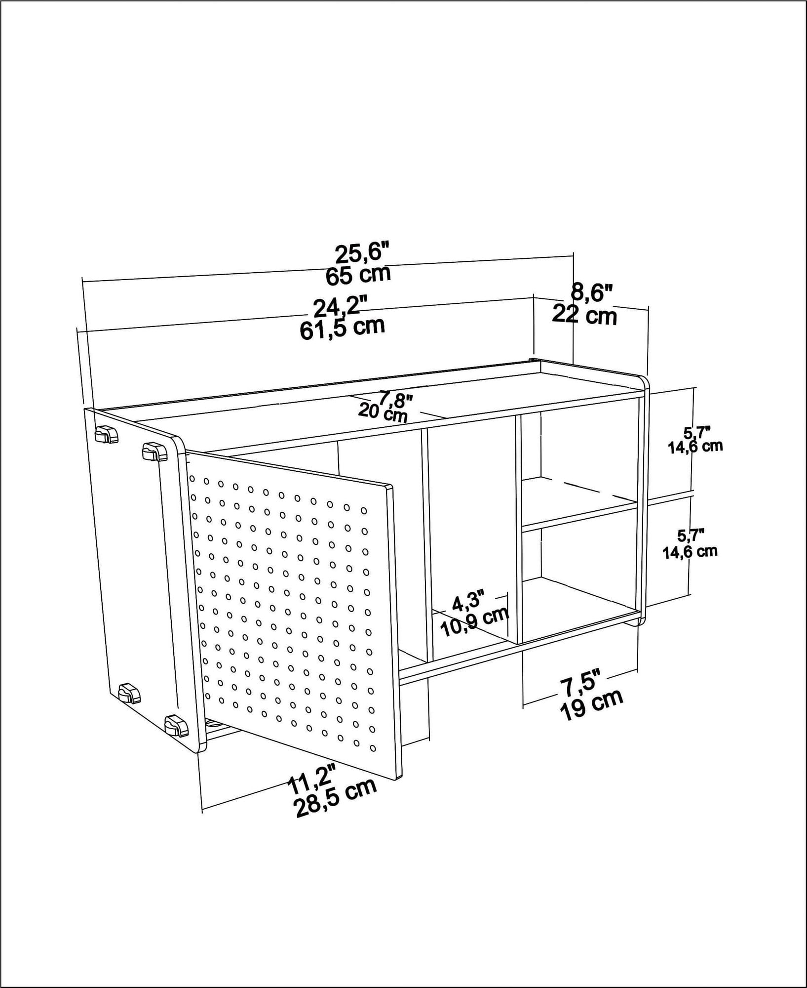 Raft de perete, Hanah Home, pal melaminat, stejar, 65x30x22 cm — imaginea 3