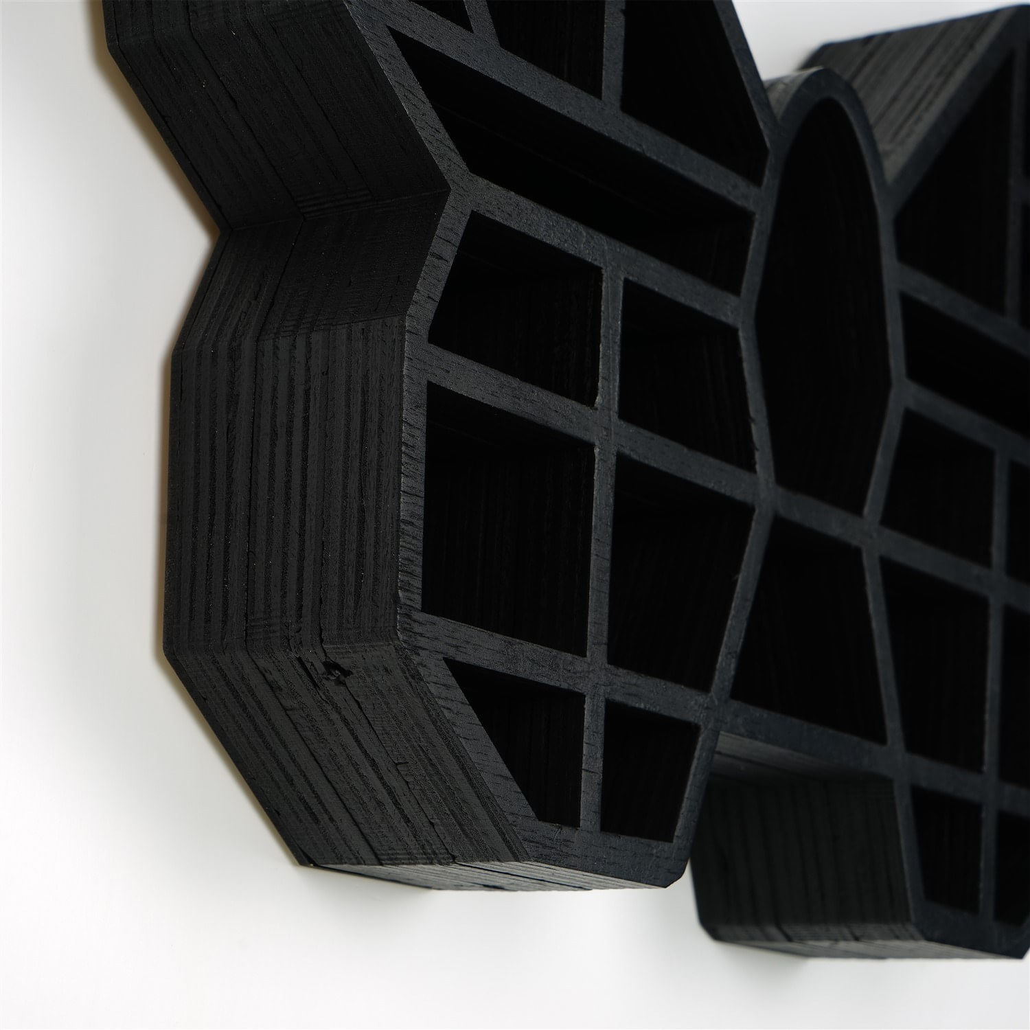 Raft de perete, Hanah Home, lemn masiv, negru, 27x40x6 cm — imaginea 3
