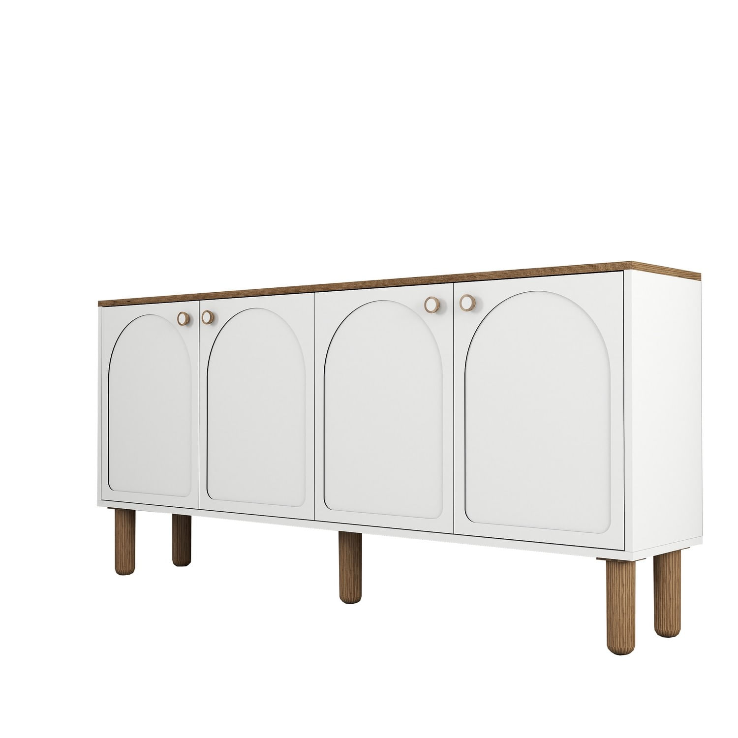 Consola, Hanah Home, pal melaminat, alb, 180x35x84 cm — imaginea 5
