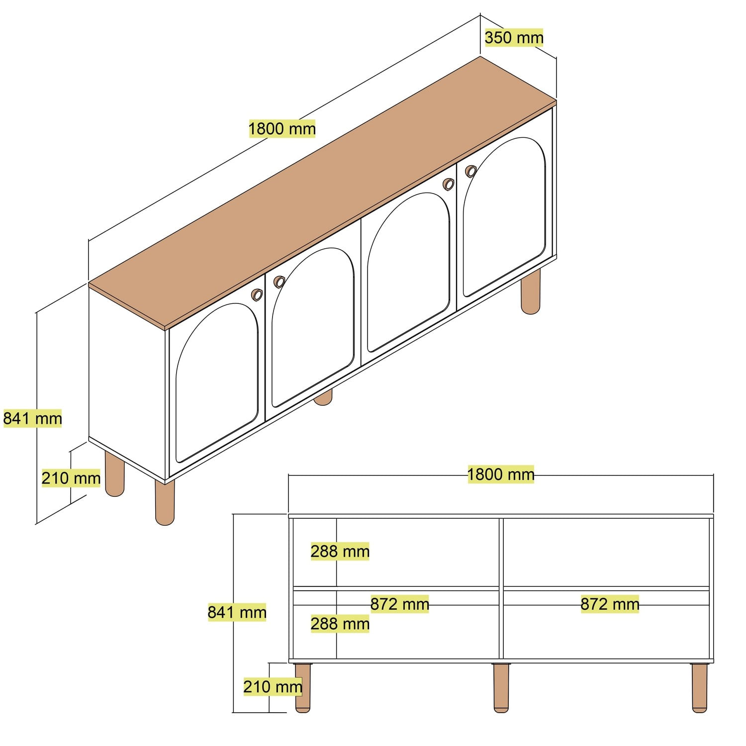 Consola, Hanah Home, pal melaminat, alb, 180x35x84 cm — imaginea 6