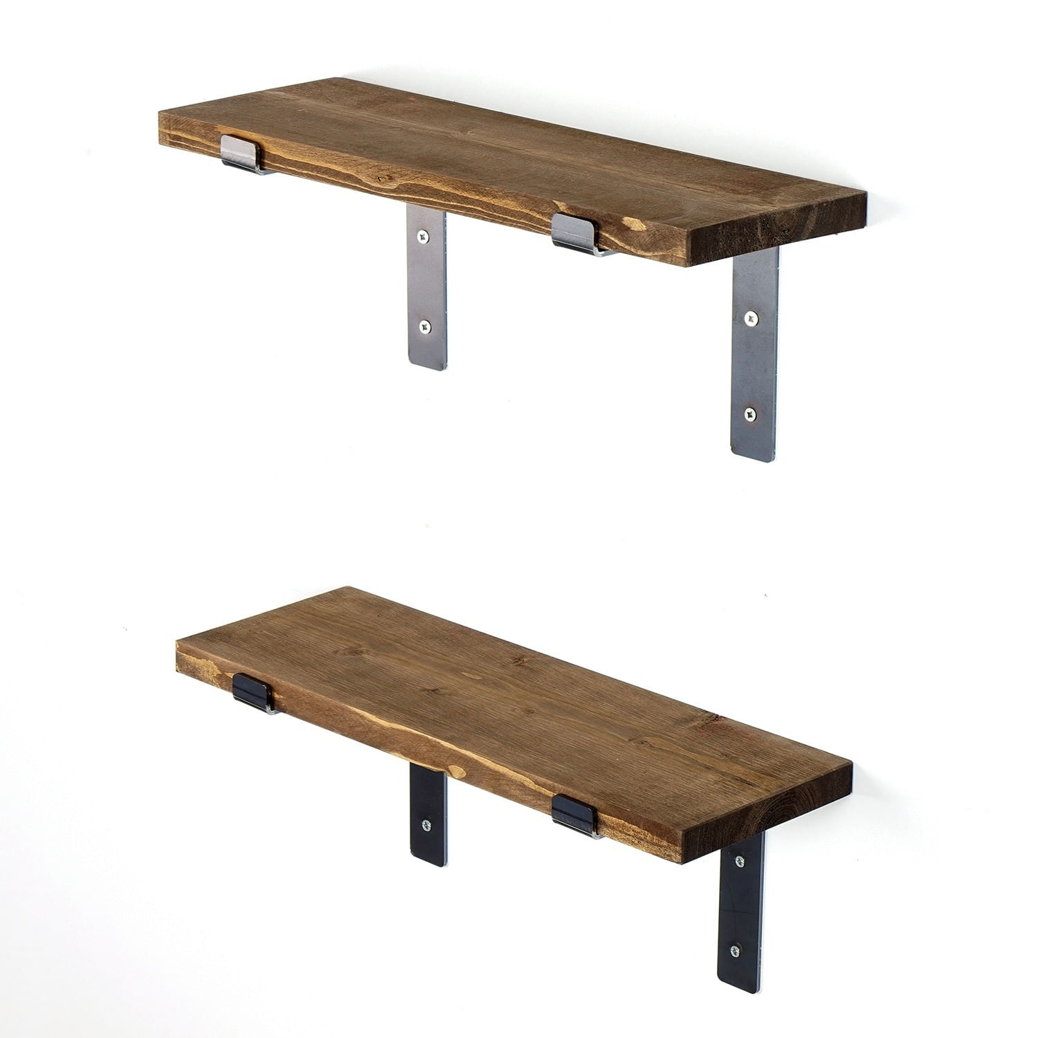 Raft de perete decorativ, Hanah Home, lemn de molid, negru nuc, 40x16x14 cm — imaginea 9