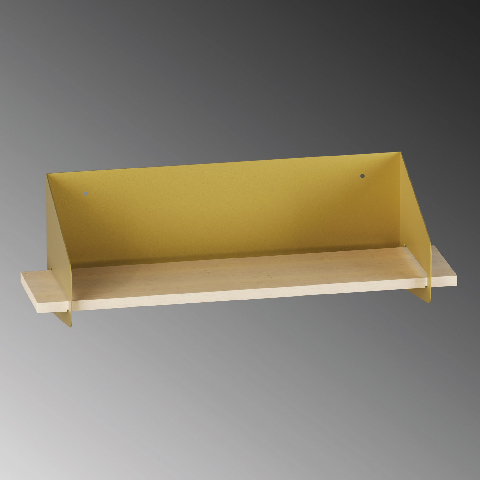 Raft de perete, Hanah Home, lemn, auriu, 60x20x19 cm — imaginea 2