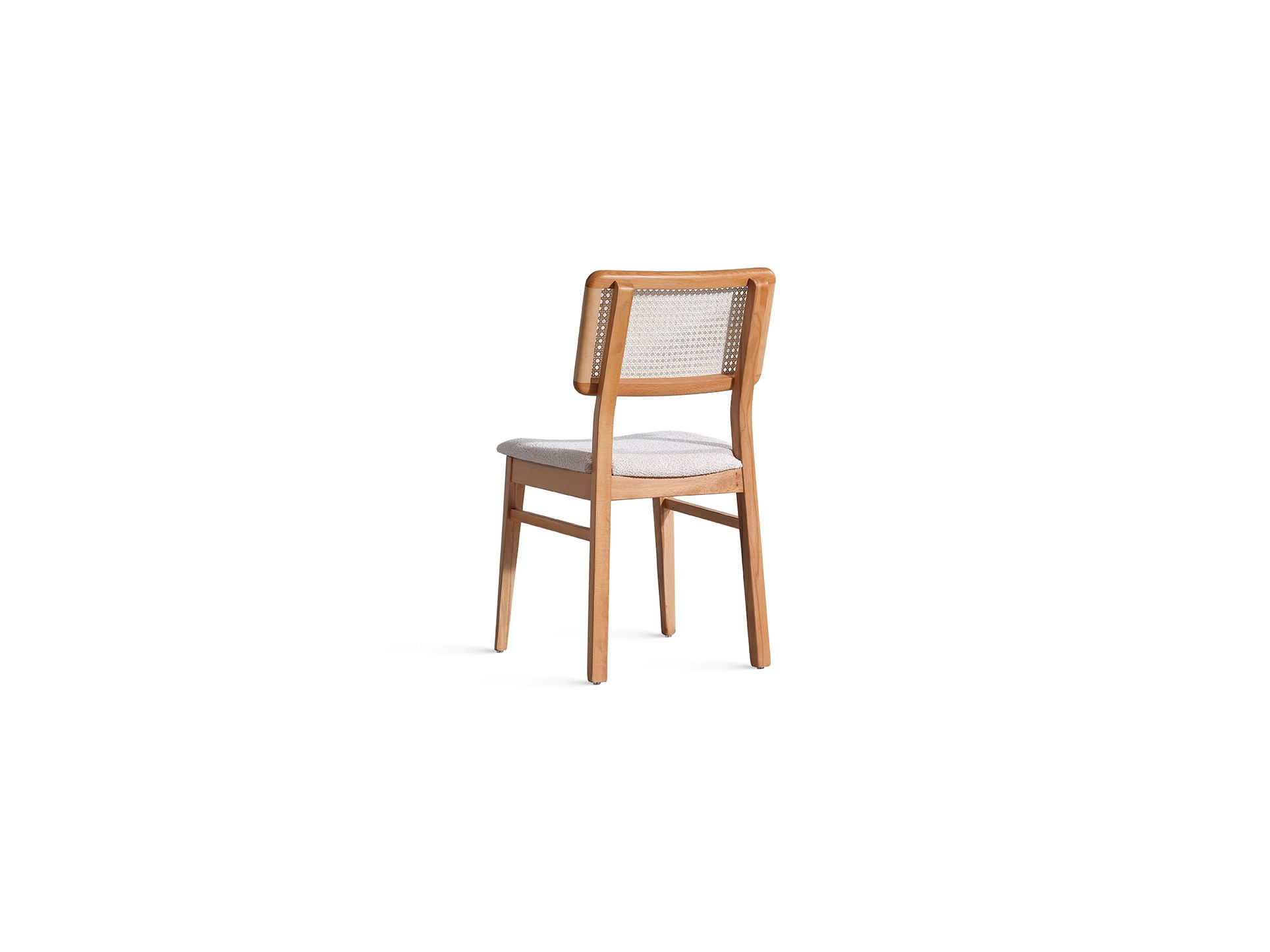 Scaun, Hanah Home, lemn de fag, tesatura teddy, natural, 45x48x85 cm — imaginea 2