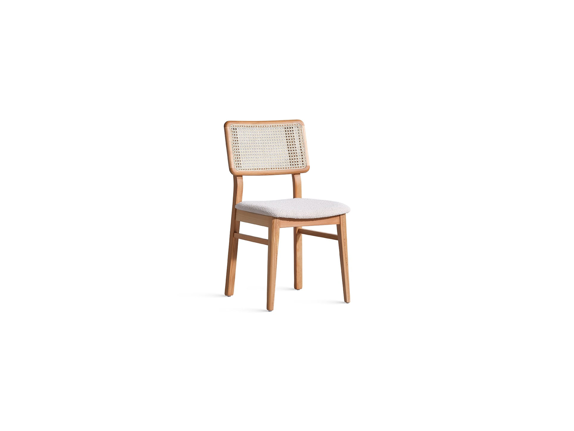 Scaun, Hanah Home, lemn de fag, tesatura teddy, natural, 45x48x85 cm — imaginea 3