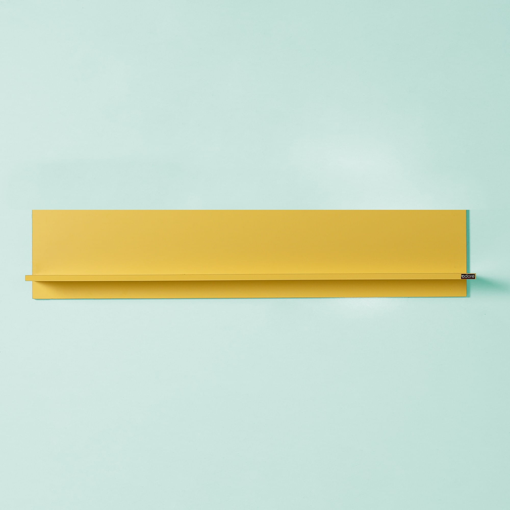 Raft de perete, Hanah Home, pal melaminat, galben, 120x25x20 cm — imaginea 2