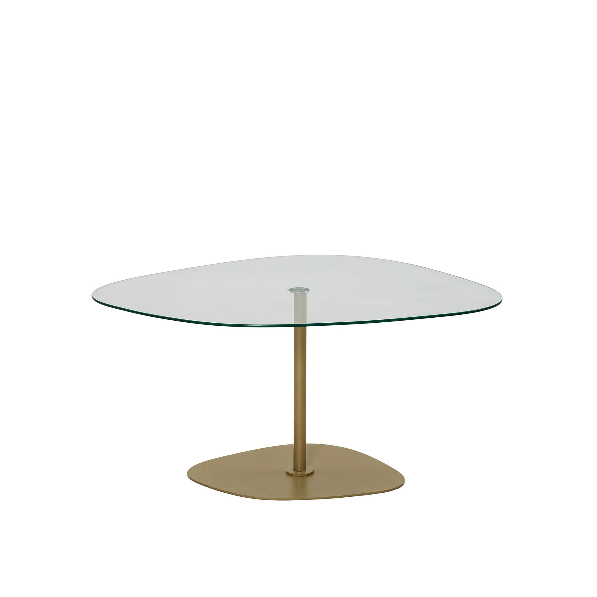 Masuta de cafea, Hanah Home, sticla securizata, transparent auriu, 85x67x40 cm — imaginea 10