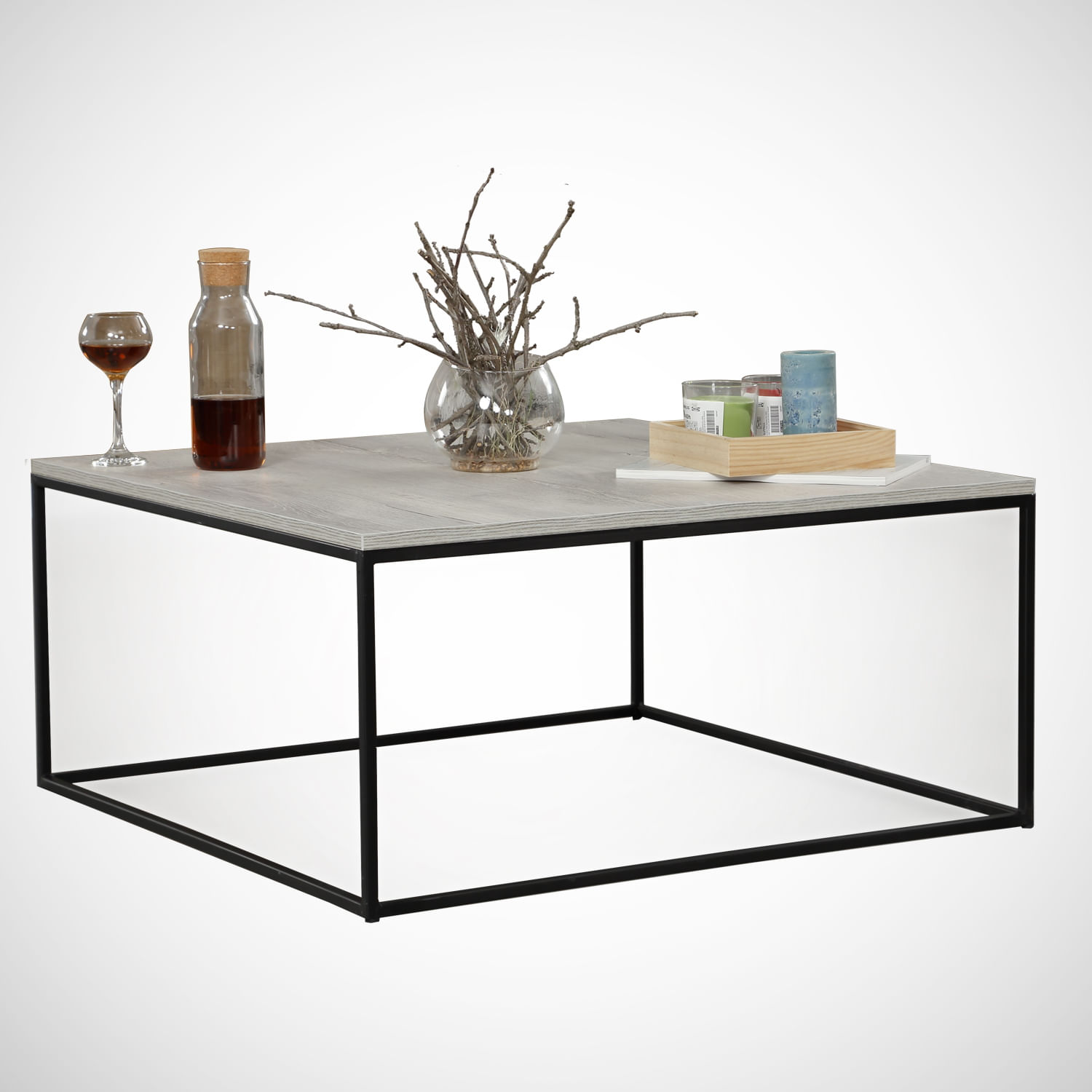 Masuta de cafea, Hanah Home, pal melaminat, stejar marin, 75x75x43 cm — imaginea 2