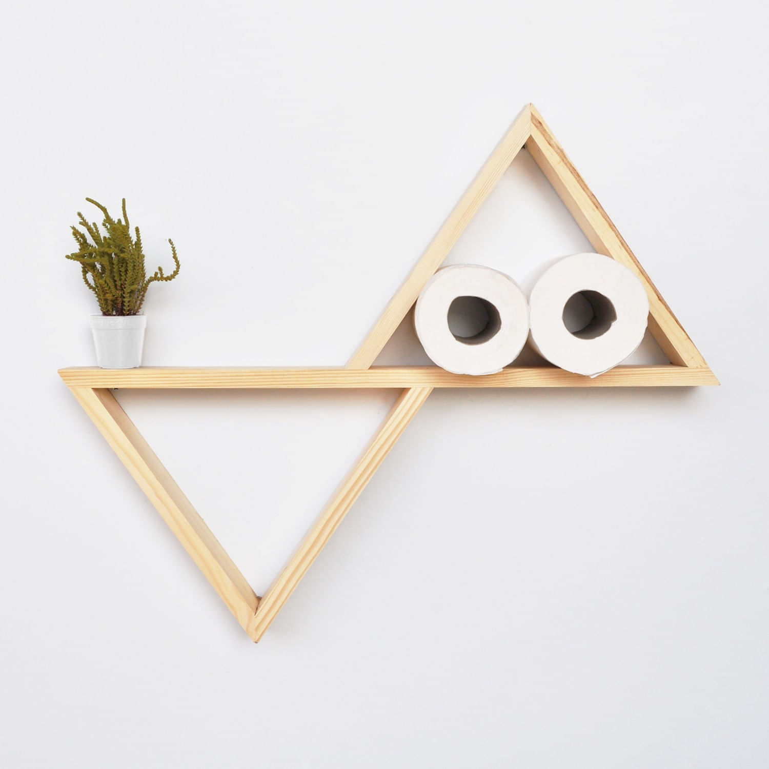 Raft de perete, Hanah Home, lemn de molid, stejar, 55x50x9 cm — imaginea 2