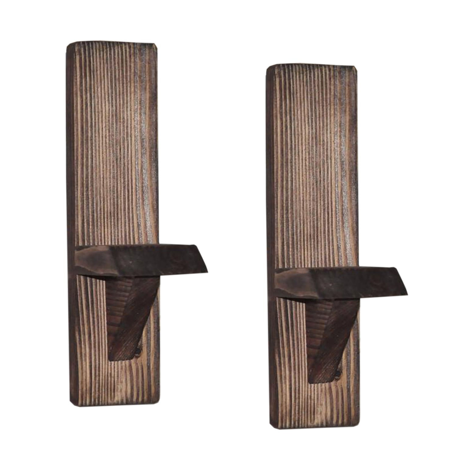 Raft de perete, Hanah Home, lemn de molid, nuc, 33x14x9 cm — imaginea 4