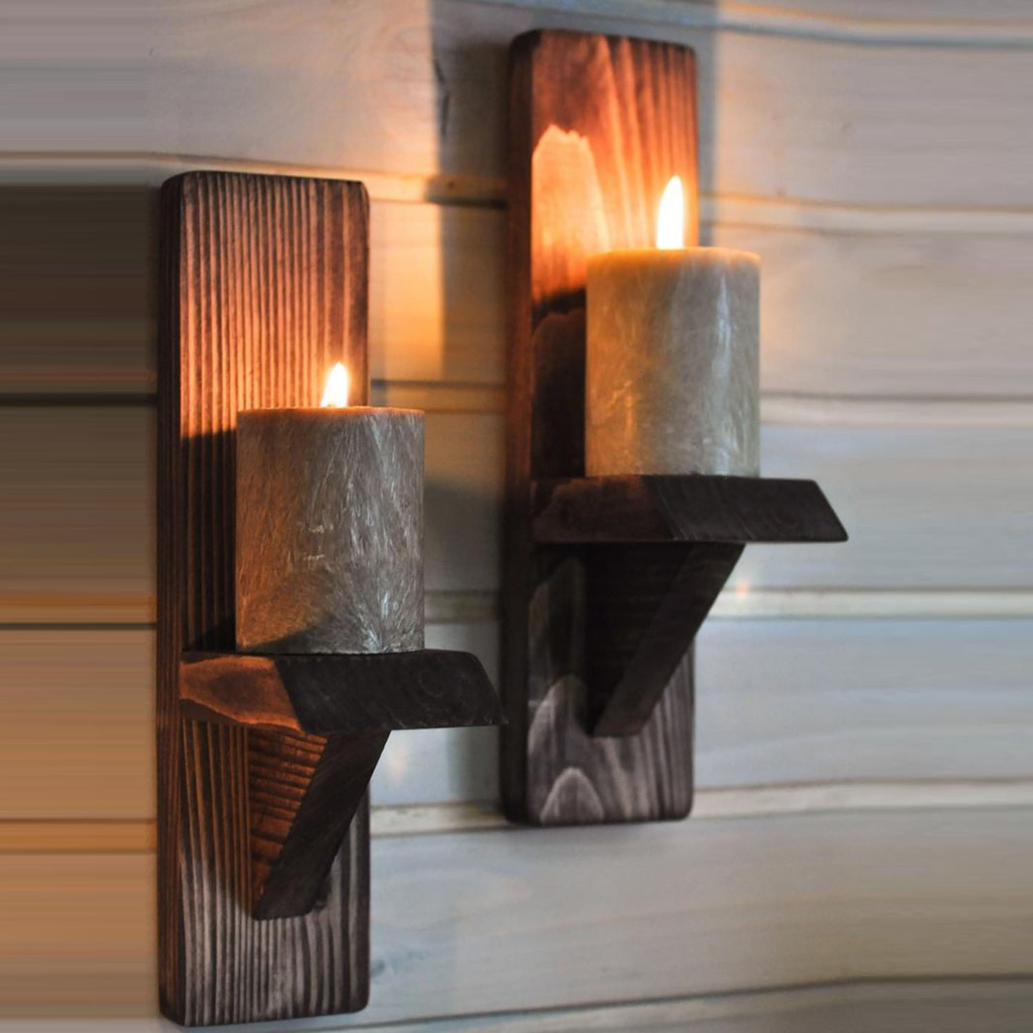 Raft de perete, Hanah Home, lemn de molid, nuc, 33x14x9 cm — imaginea 6