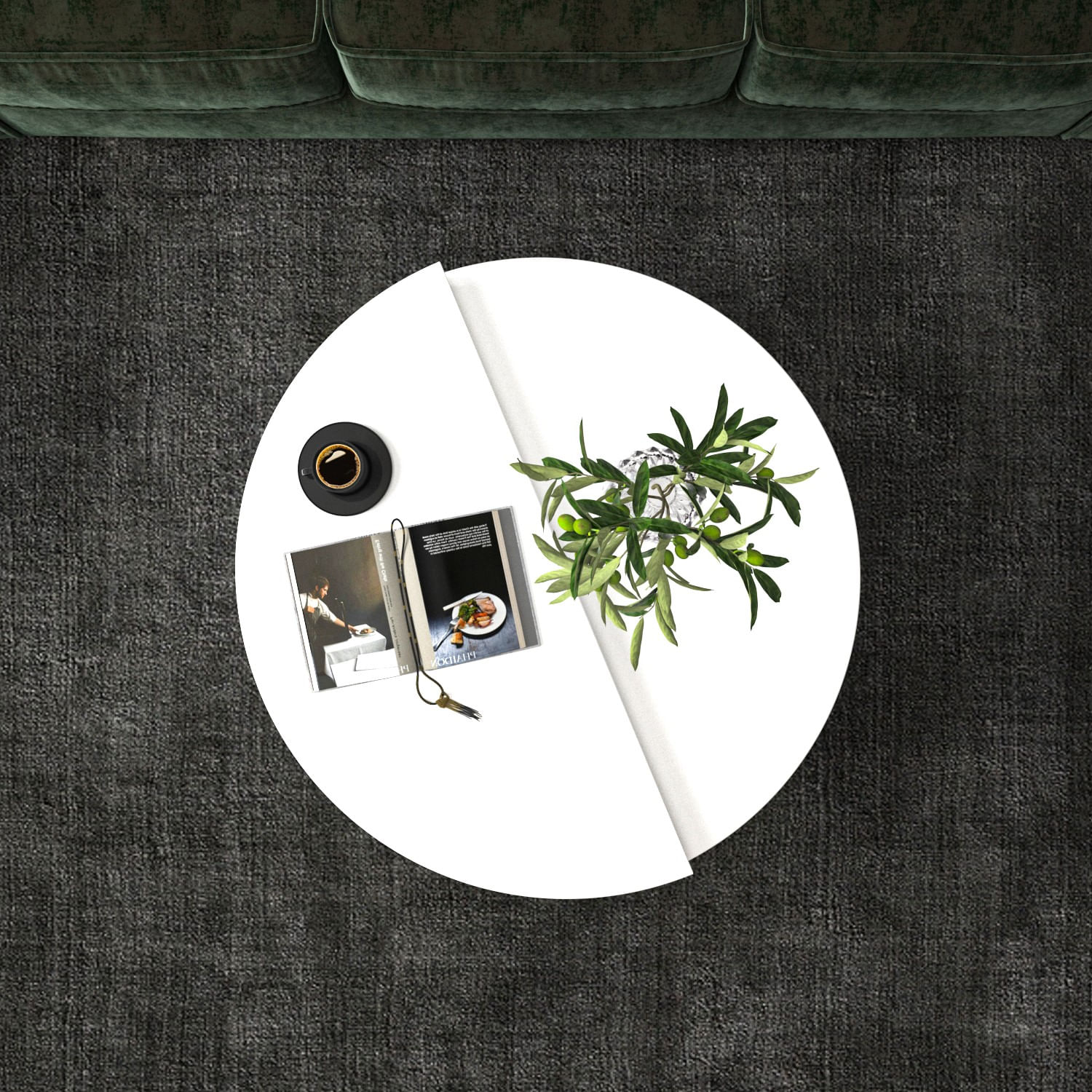 Masuta de cafea, Hanah Home, pal melaminat, alb, 70x51.8x38 cm — imaginea 4