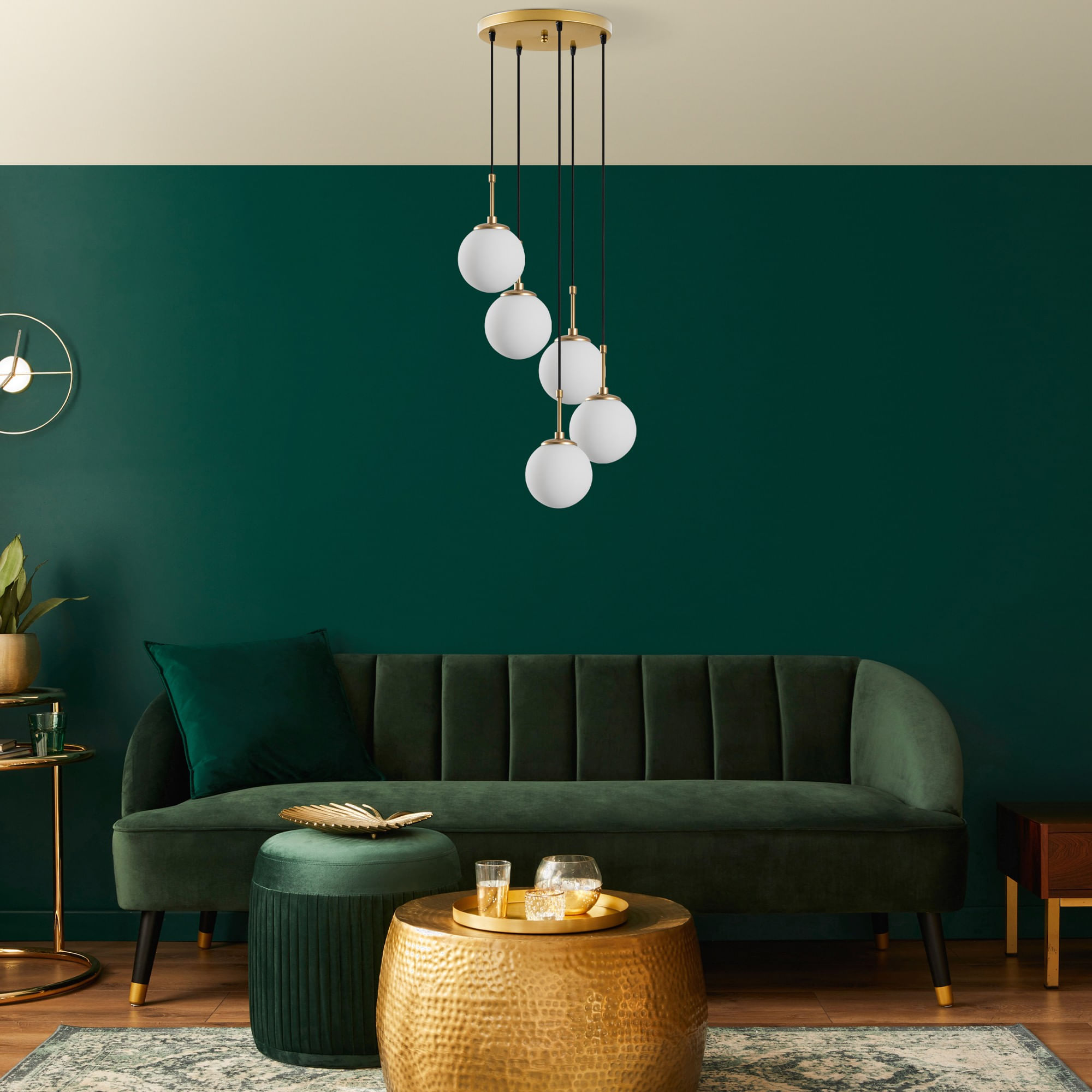 Candelabru, Opviq, metal, auriu, 40x40x115 cm