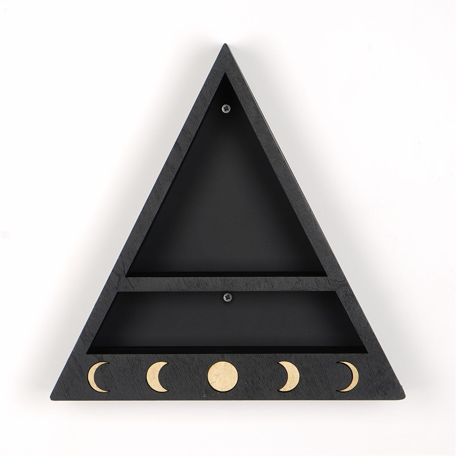 Raft de perete, Hanah Home, lemn masiv, negru, 30x30x6 cm — imaginea 2