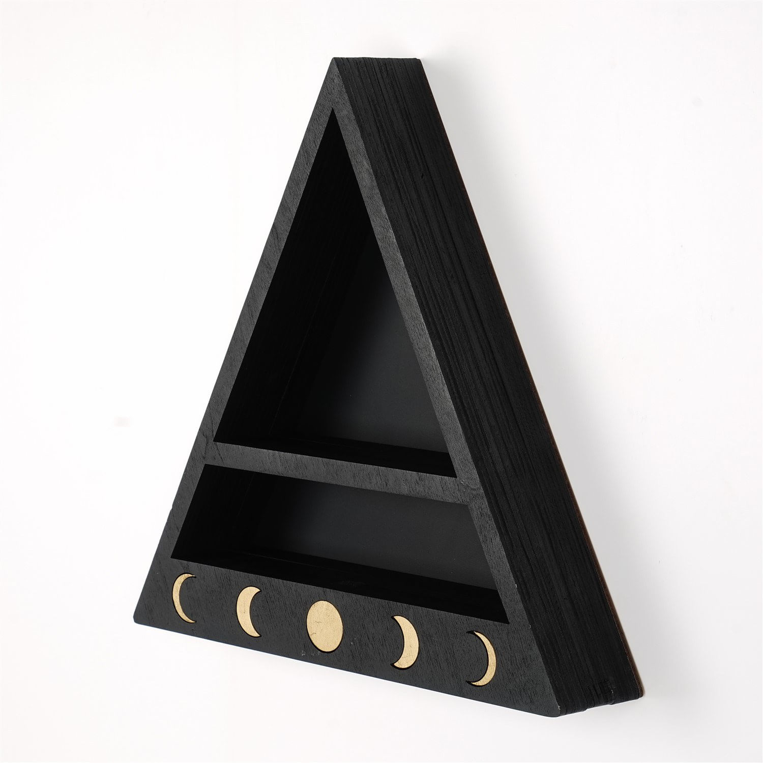 Raft de perete, Hanah Home, lemn masiv, negru, 30x30x6 cm — imaginea 3