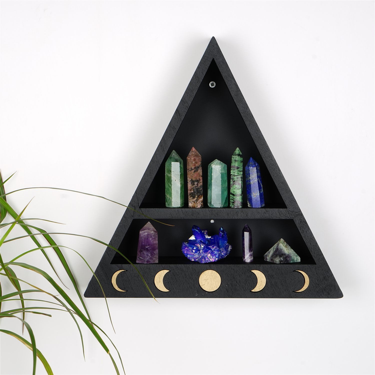 Raft de perete, Hanah Home, lemn masiv, negru, 30x30x6 cm — imaginea 4