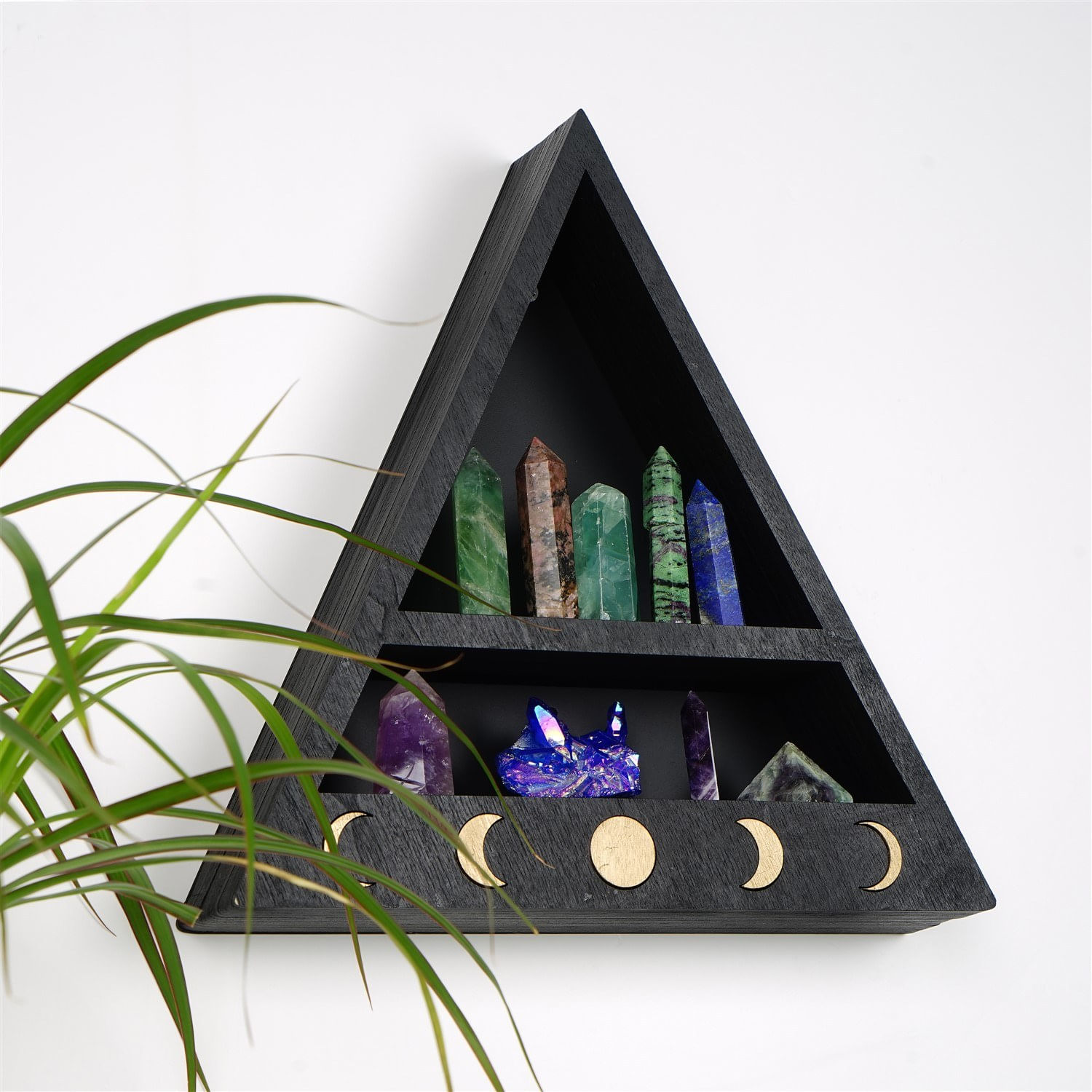 Raft de perete, Hanah Home, lemn masiv, negru, 30x30x6 cm — imaginea 5