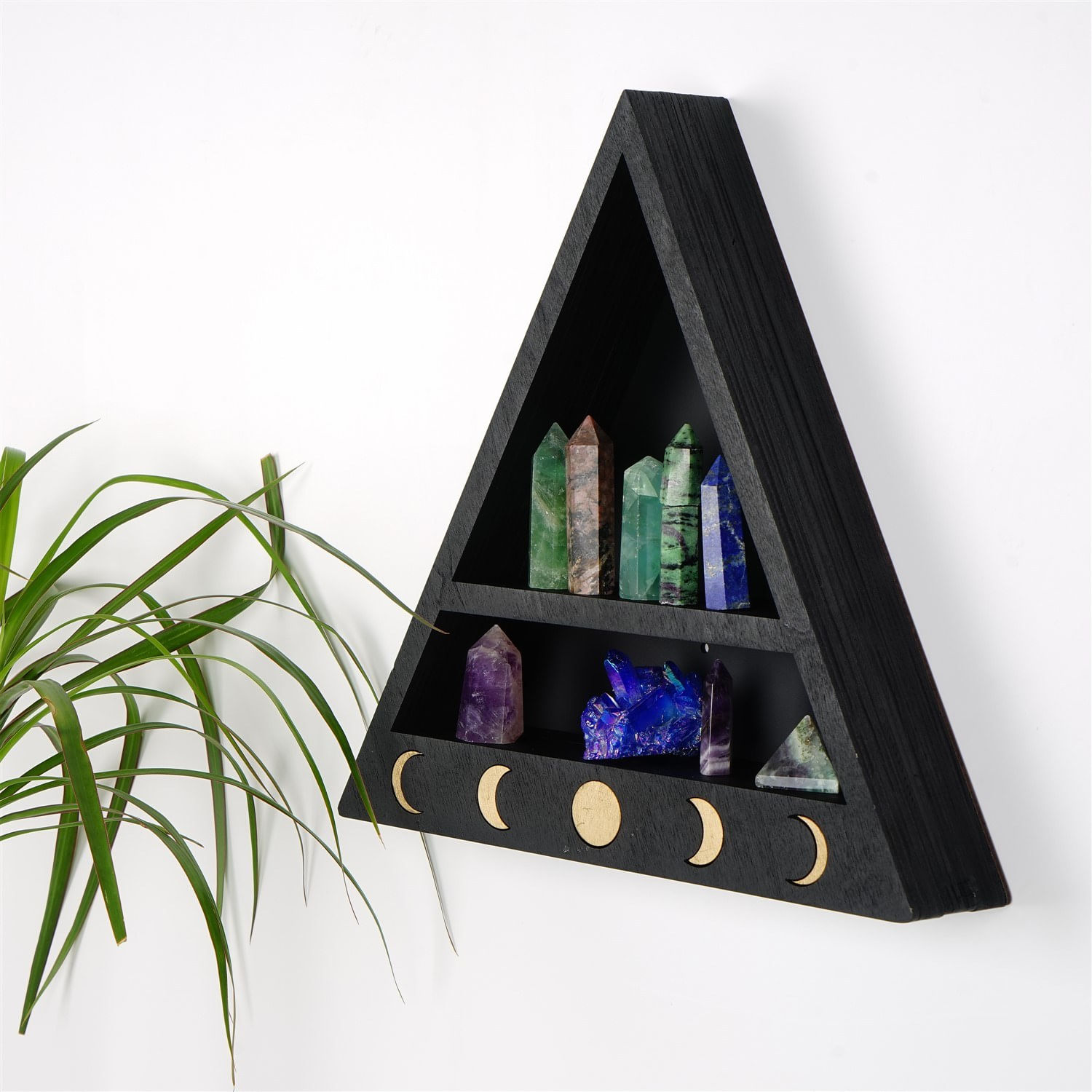 Raft de perete, Hanah Home, lemn masiv, negru, 30x30x6 cm — imaginea 6