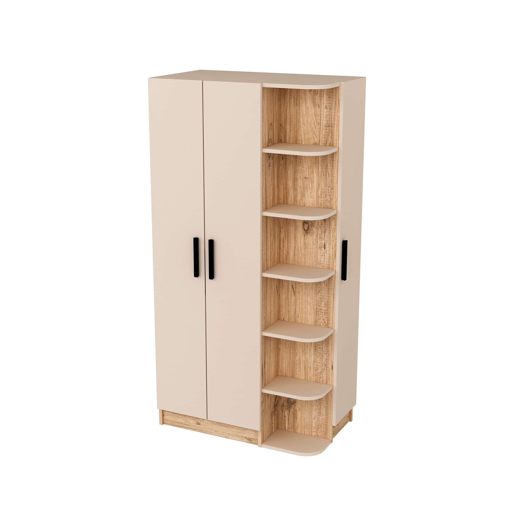 Sifonier, Hanah Home, pal melaminat, pin atlantic bej, 90x50x181.8 cm - imagine 3