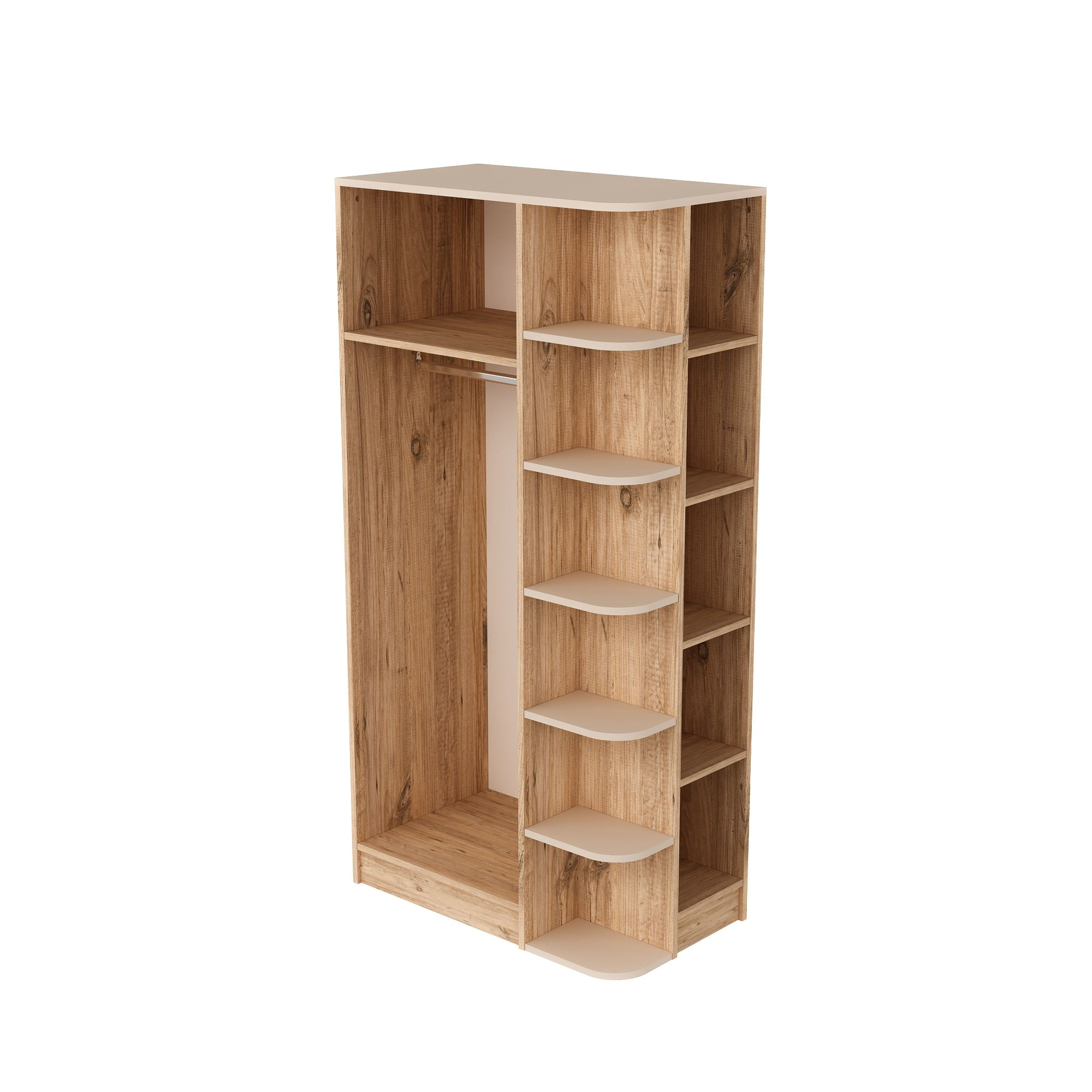 Sifonier, Hanah Home, pal melaminat, pin atlantic bej, 90x50x181.8 cm - imagine 7