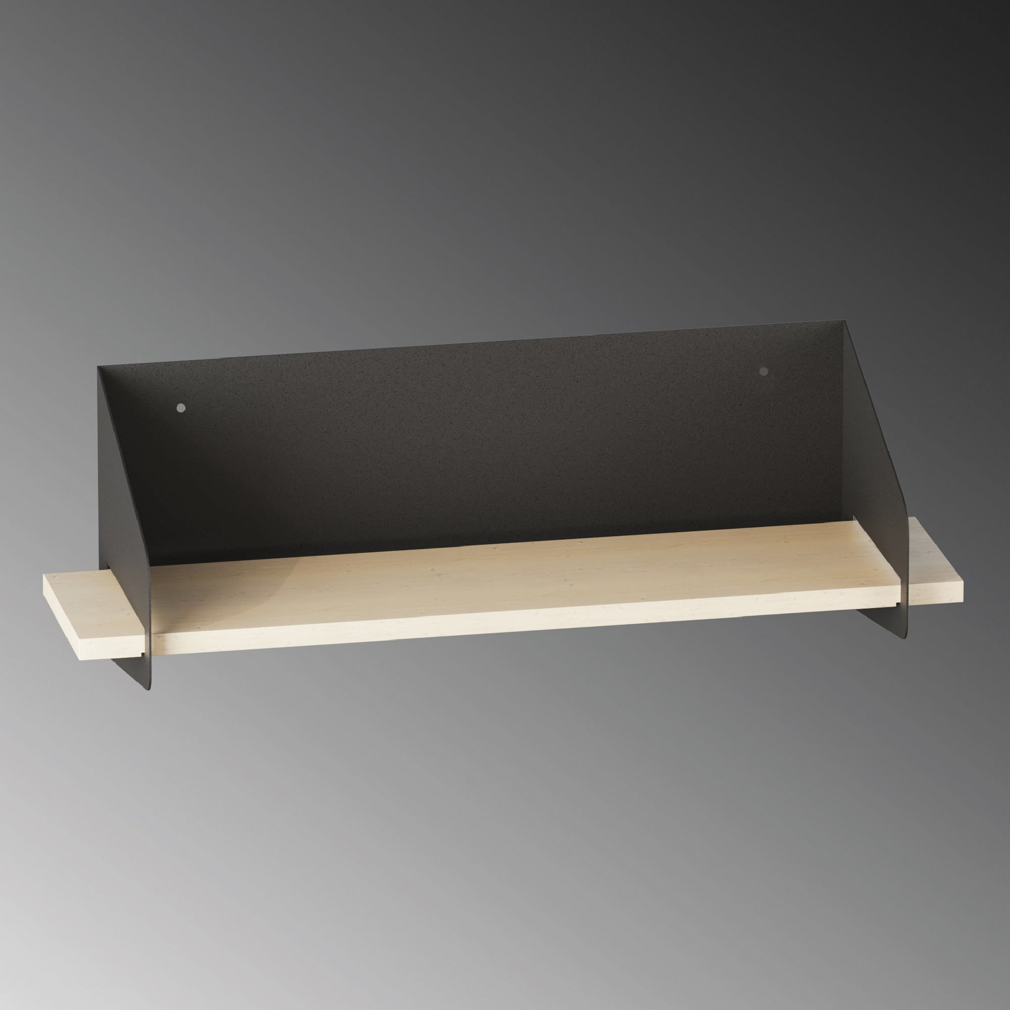 Raft de perete, Hanah Home, lemn, negru, 60x20x19 cm — imaginea 3