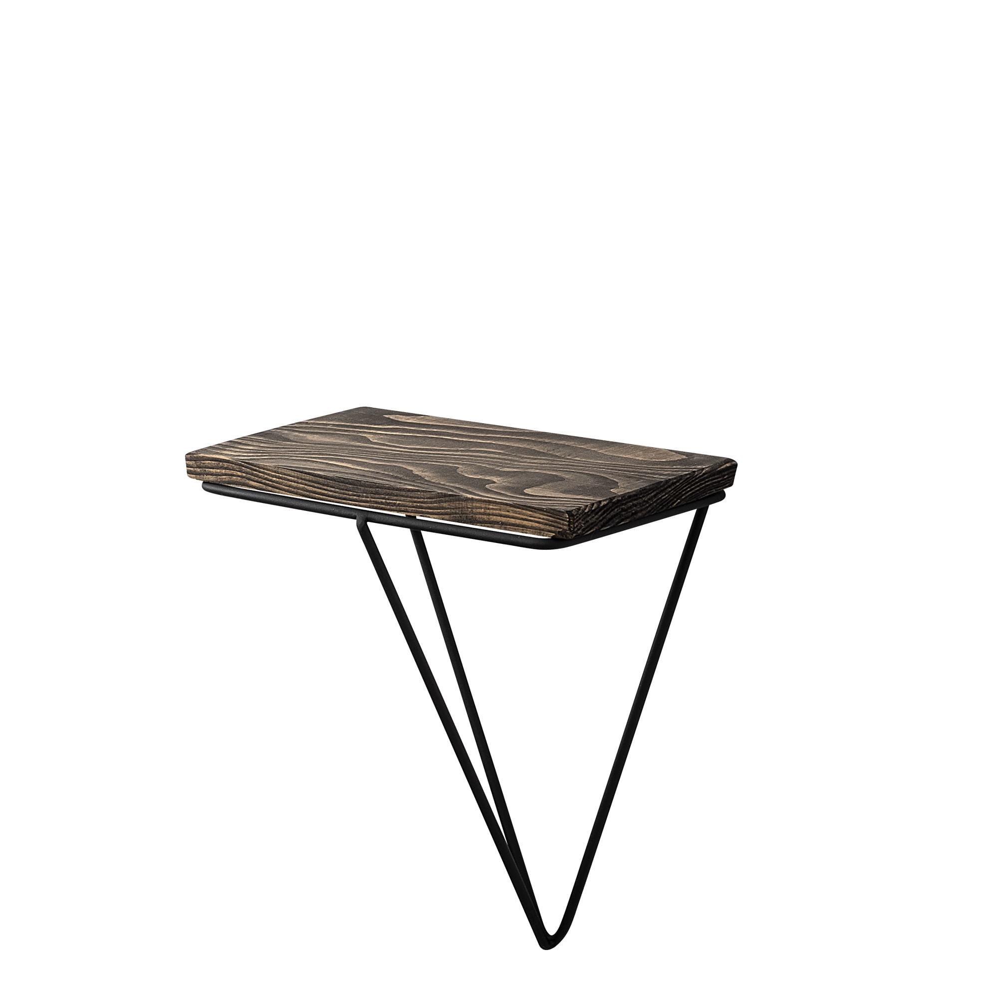 Raft de perete, Hanah Home, lemn molid, negru si nuc inchis, 27x30x15 cm — imaginea 6
