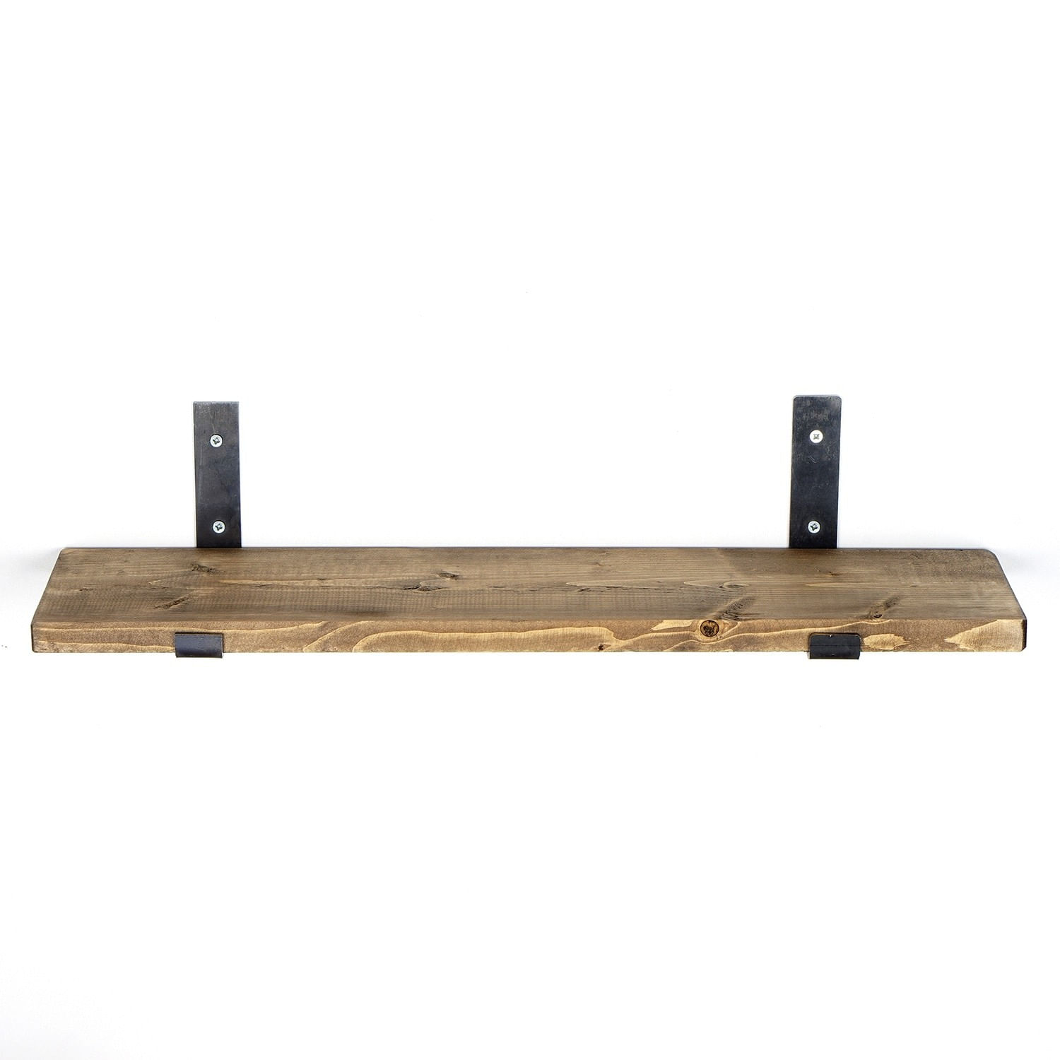 Raft de perete, Hanah Home, lemn de molid, negru si nuc, 60x16x14 cm — imaginea 5