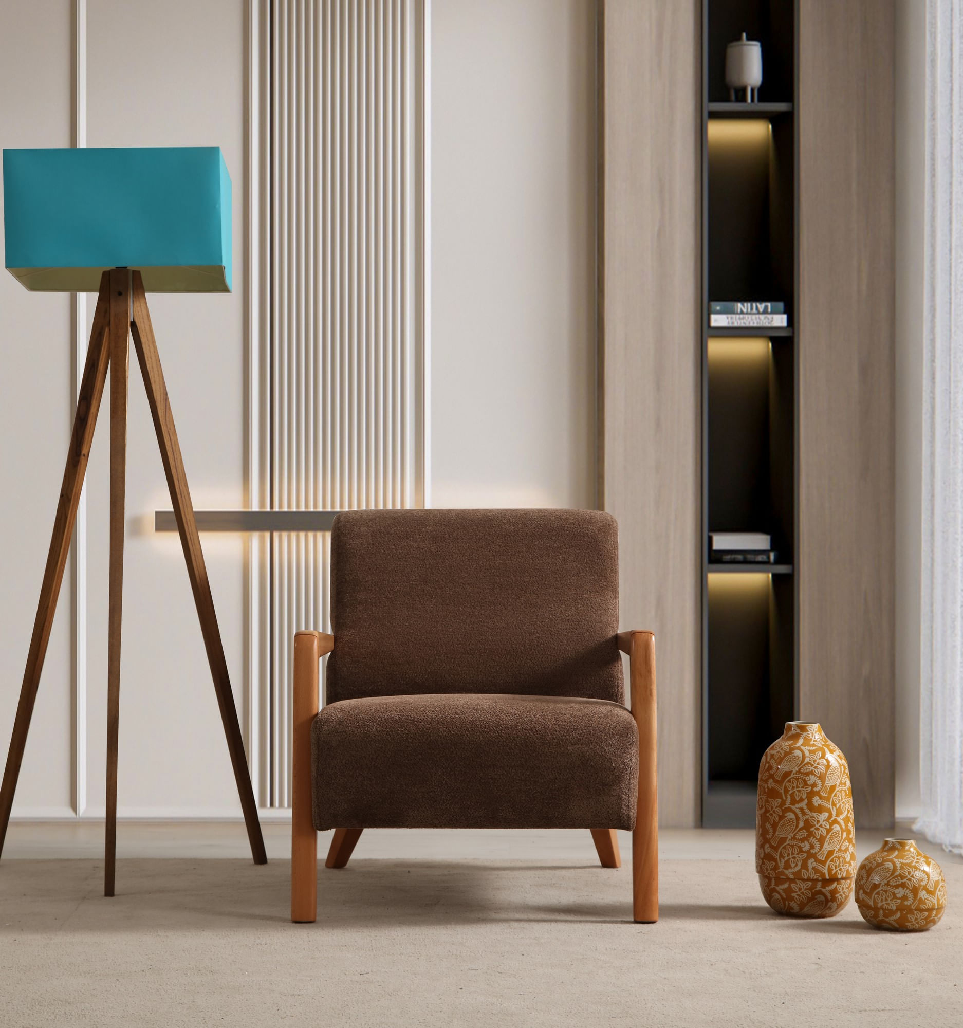 Fotoliu, Atelier Del Sofa, lemn de fag, maro, 72x92x80 cm — imaginea 2