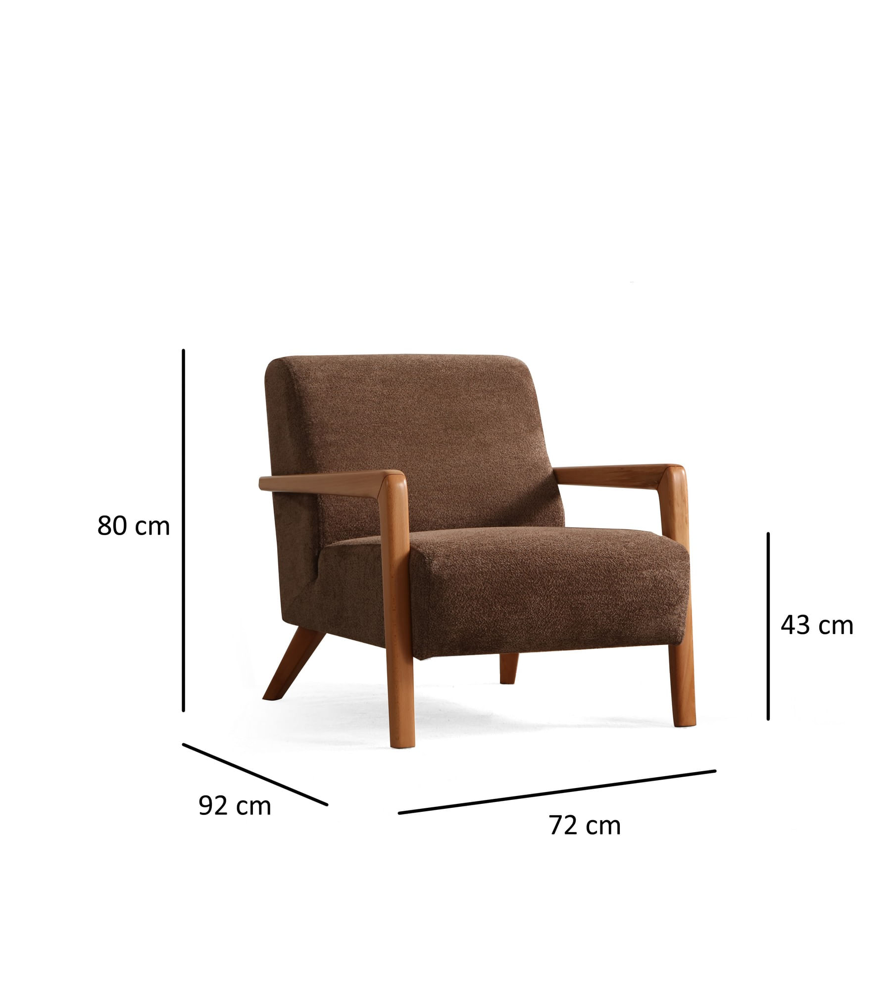 Fotoliu, Atelier Del Sofa, lemn de fag, maro, 72x92x80 cm — imaginea 3
