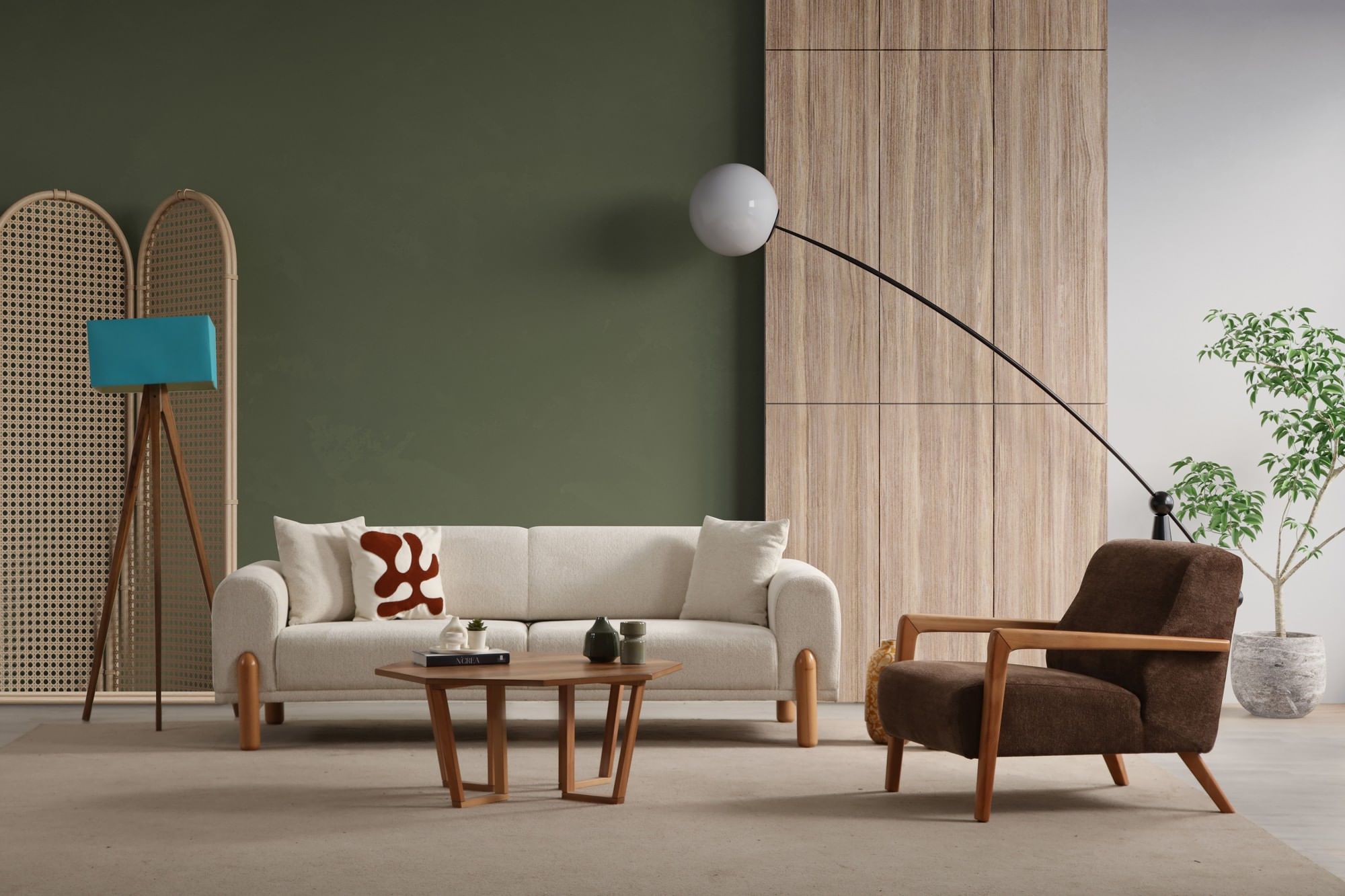 Fotoliu, Atelier Del Sofa, lemn de fag, maro, 72x92x80 cm — imaginea 8