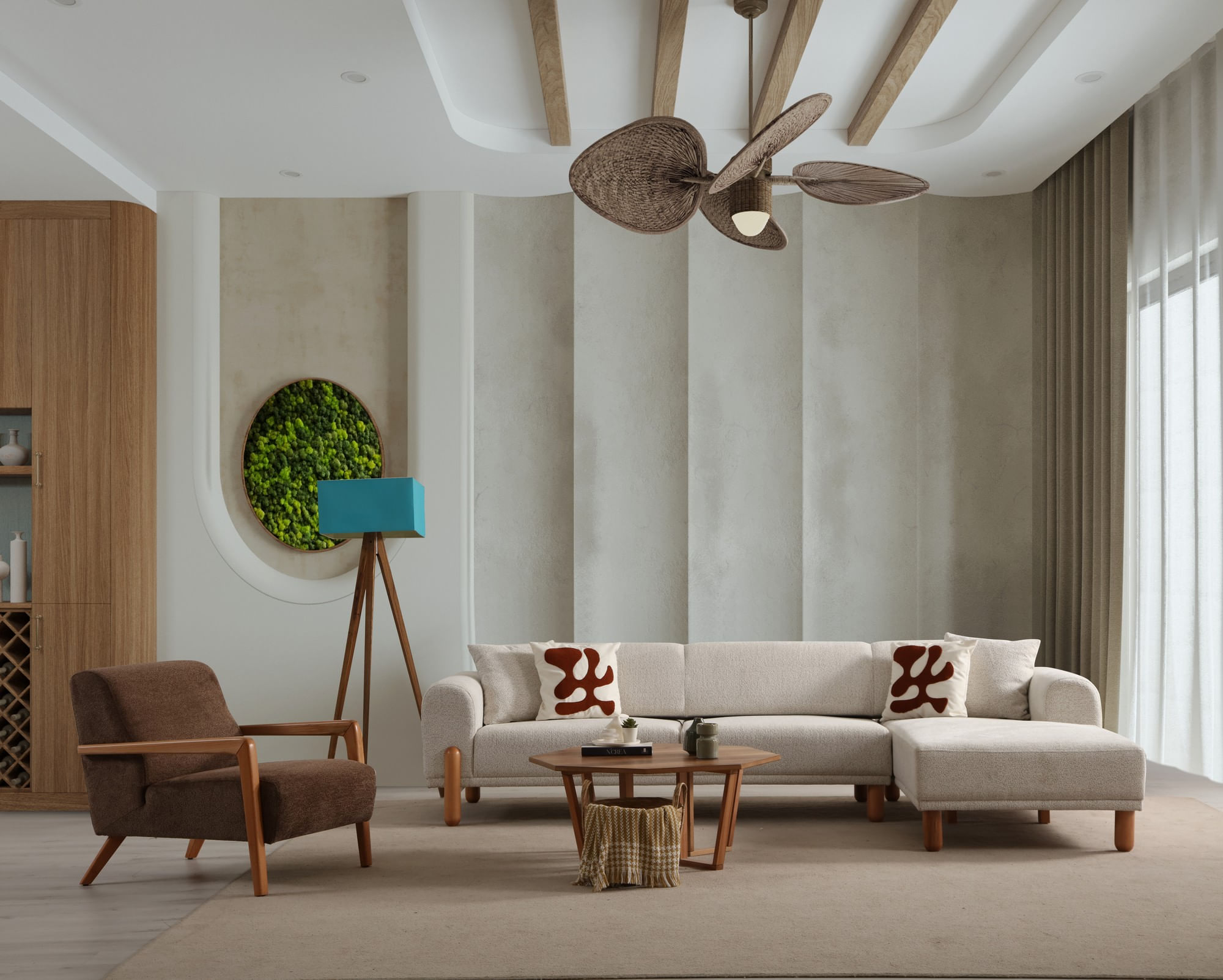 Fotoliu, Atelier Del Sofa, lemn de fag, maro, 72x92x80 cm — imaginea 9