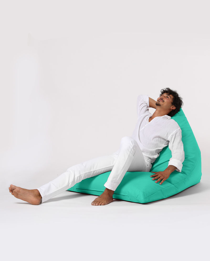 Puf de gradina, Hanah Home, poliester impermeabil, turcoaz, 145x90x35 cm