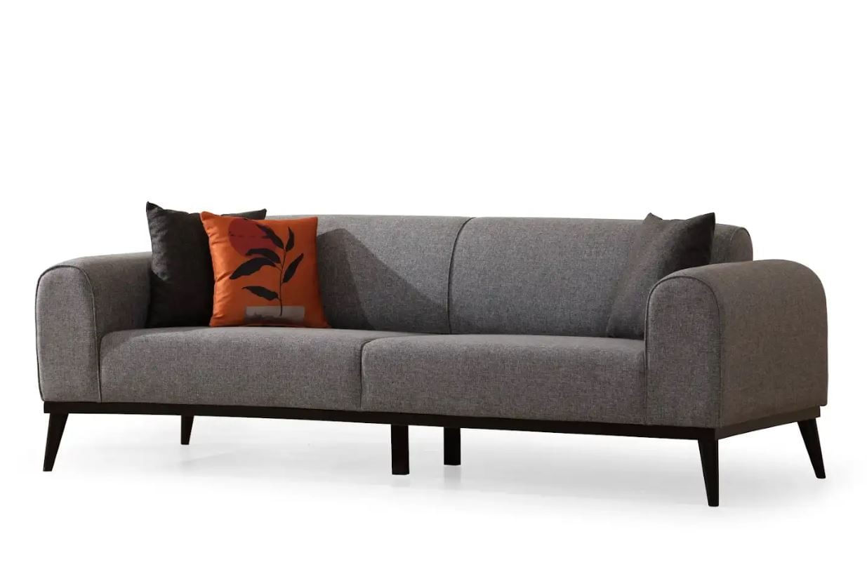Canapea extensibila 3 locuri, Atelier Del Sofa, lemn de fag, gri deschis, 220x84x77 cm — imaginea 3