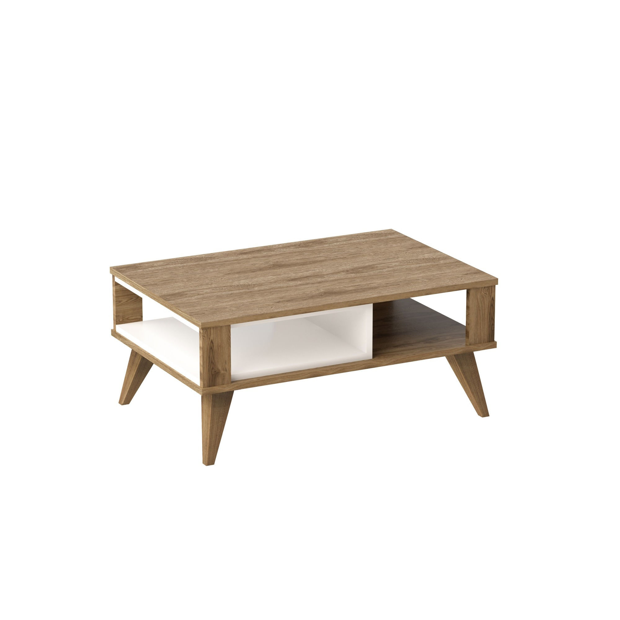 Masuta de cafea, Hanah Home, pal melaminat, stejar si alb, 90x60x40 cm — imaginea 6