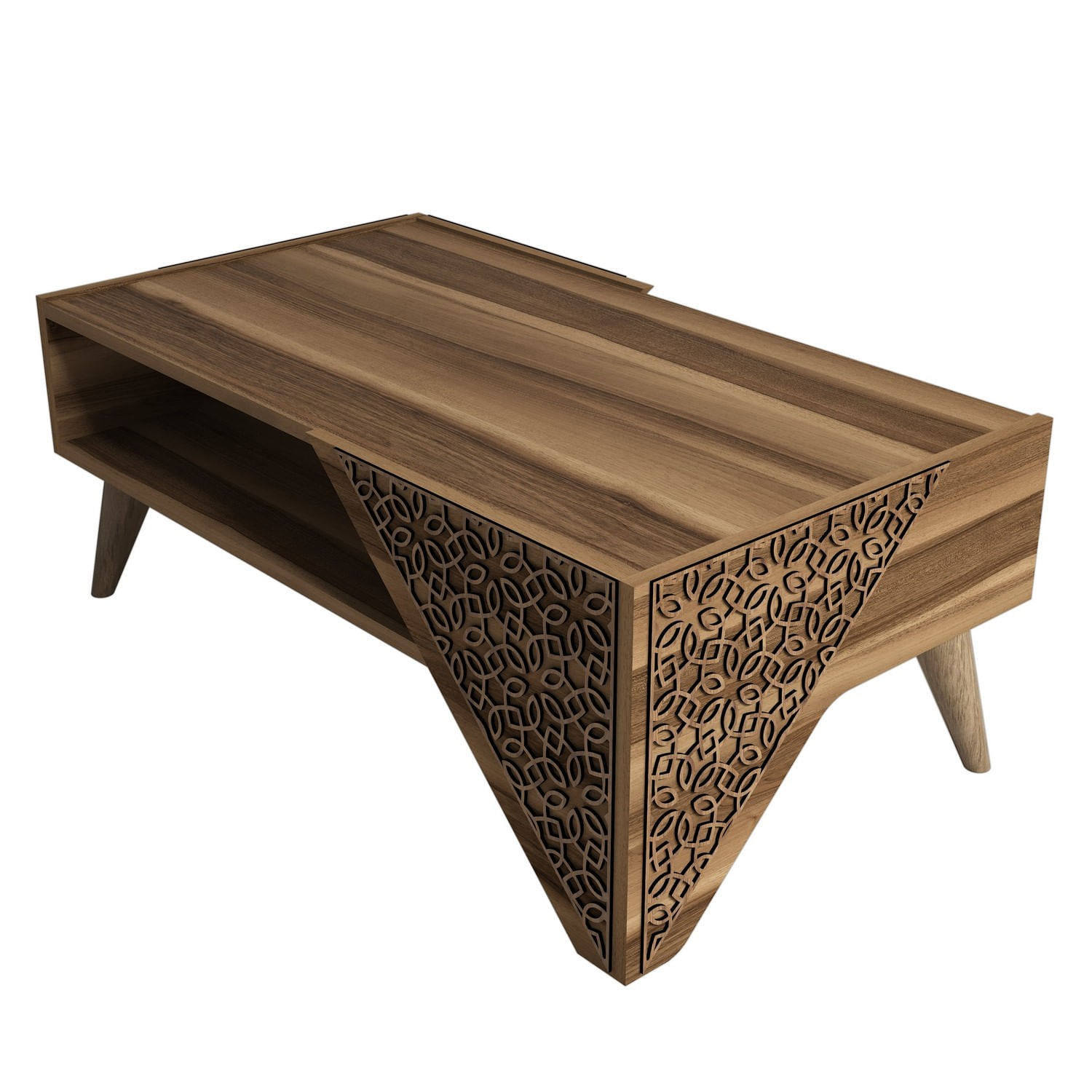 Masuta de cafea, Hanah Home, pal melaminat, nuc, 105x40x58 cm