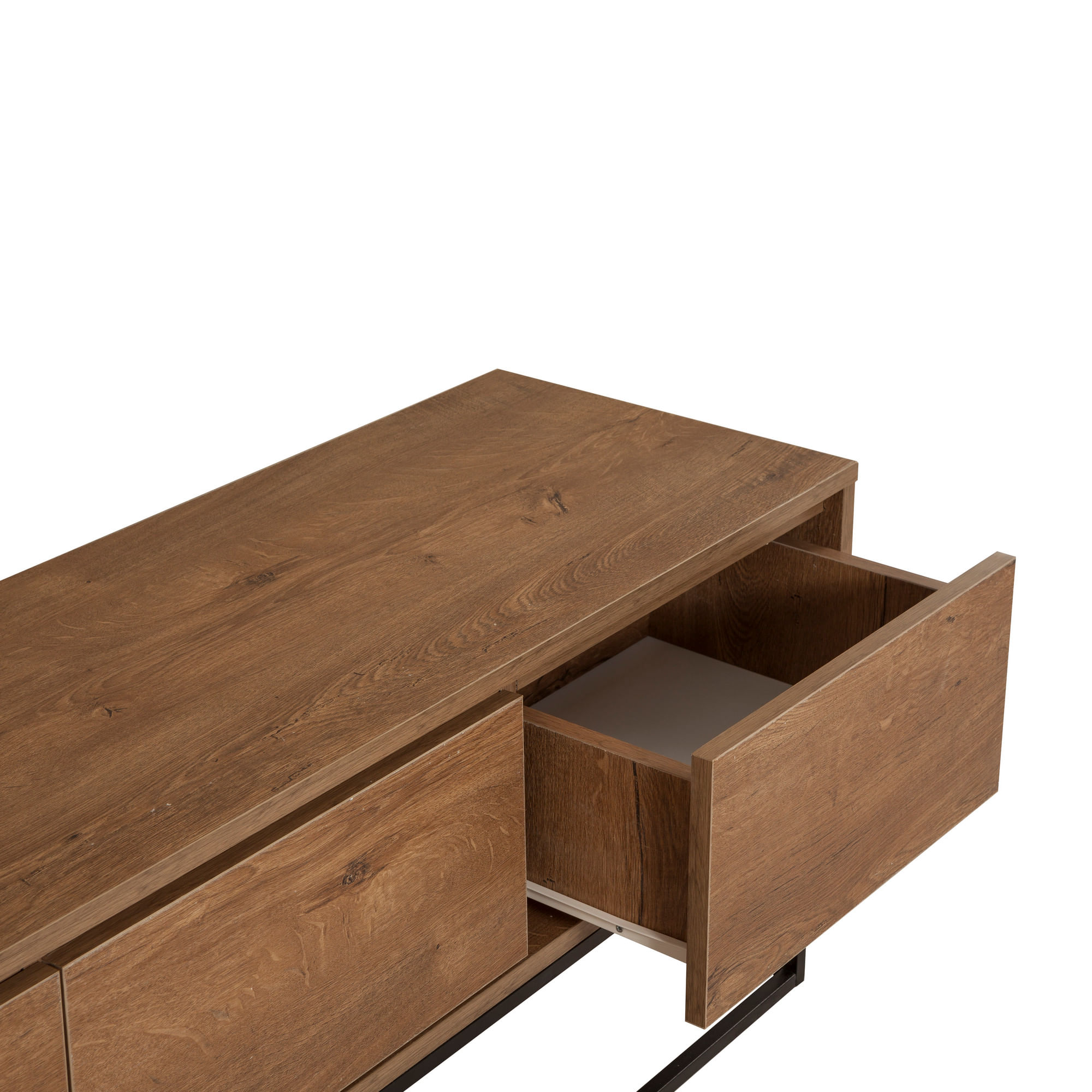Comoda tv, Hanah Home, pal melaminat, nuc negru, 140x40x50 cm — imaginea 3
